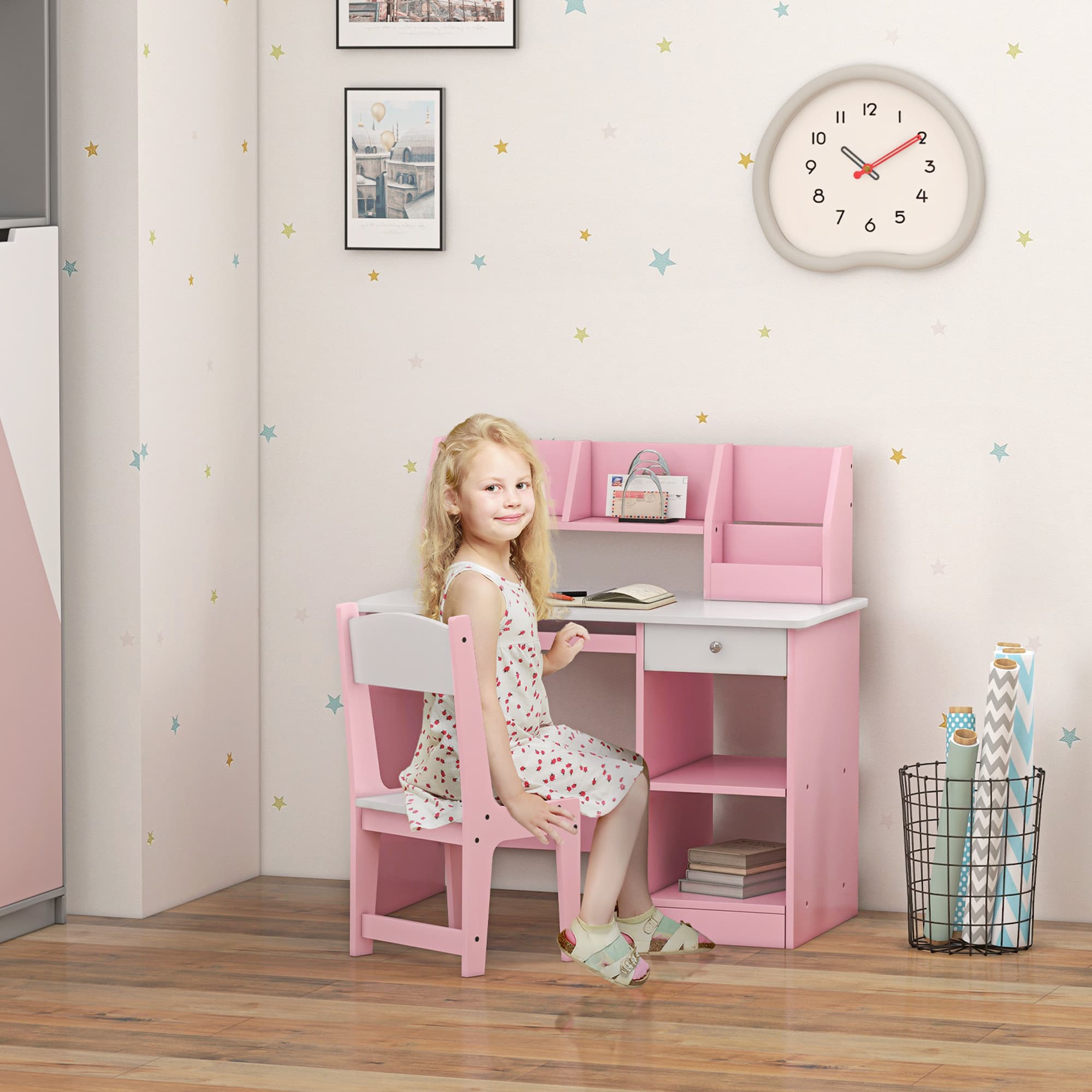 Transform Their Study Space with the ZONEKIZ Pink Desk Set - image 4