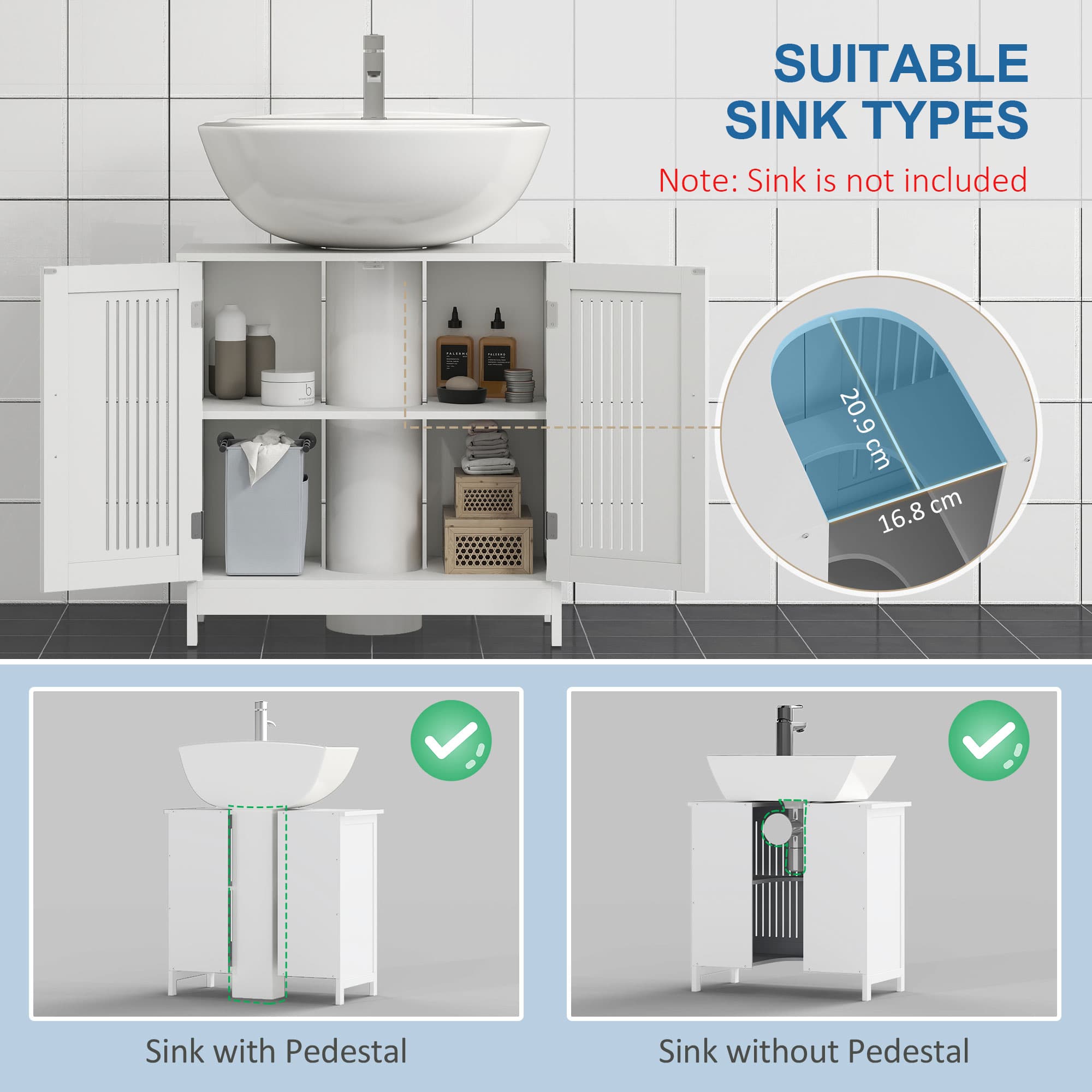 Under-Sink Bathroom Cabinet With 2 Doors — Keep Clutter Off the Floor - image 1