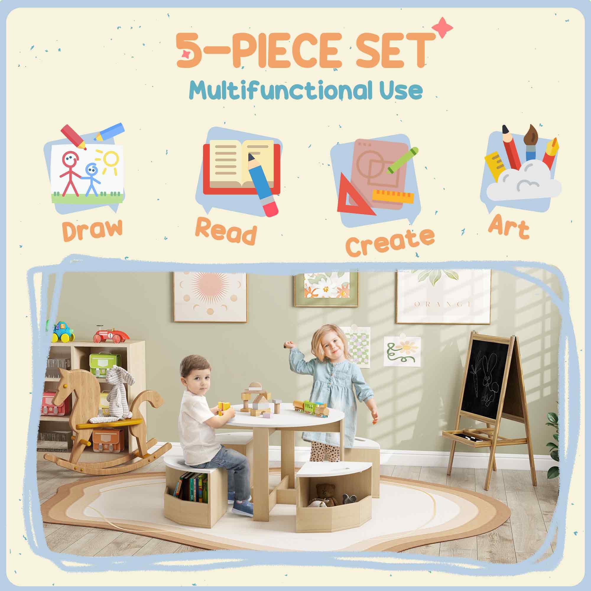 Transform Playtime with this 5-Piece Kids Table Set - image 4