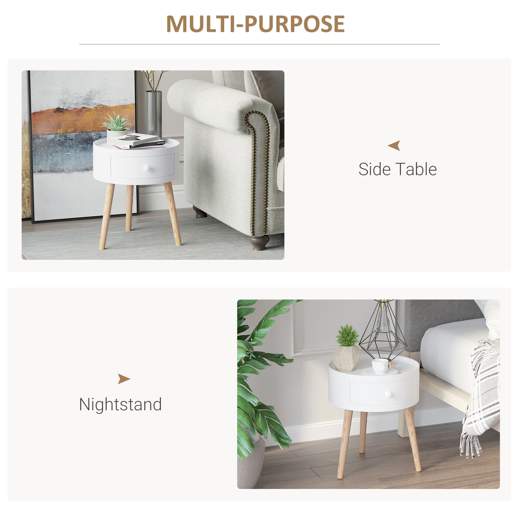 Effortless Style: Set of 2 White Round Side Tables - image 5