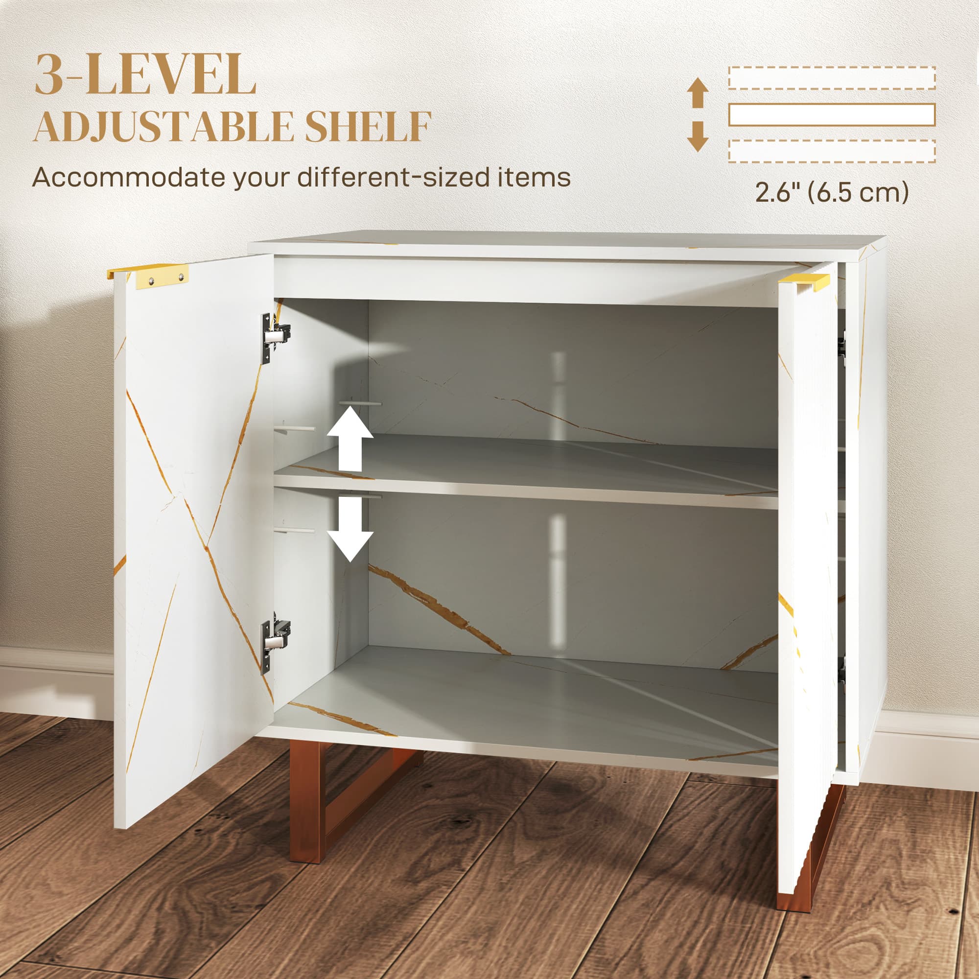 Transform Your Space with this Elegant White & Gold Sideboard - image 4