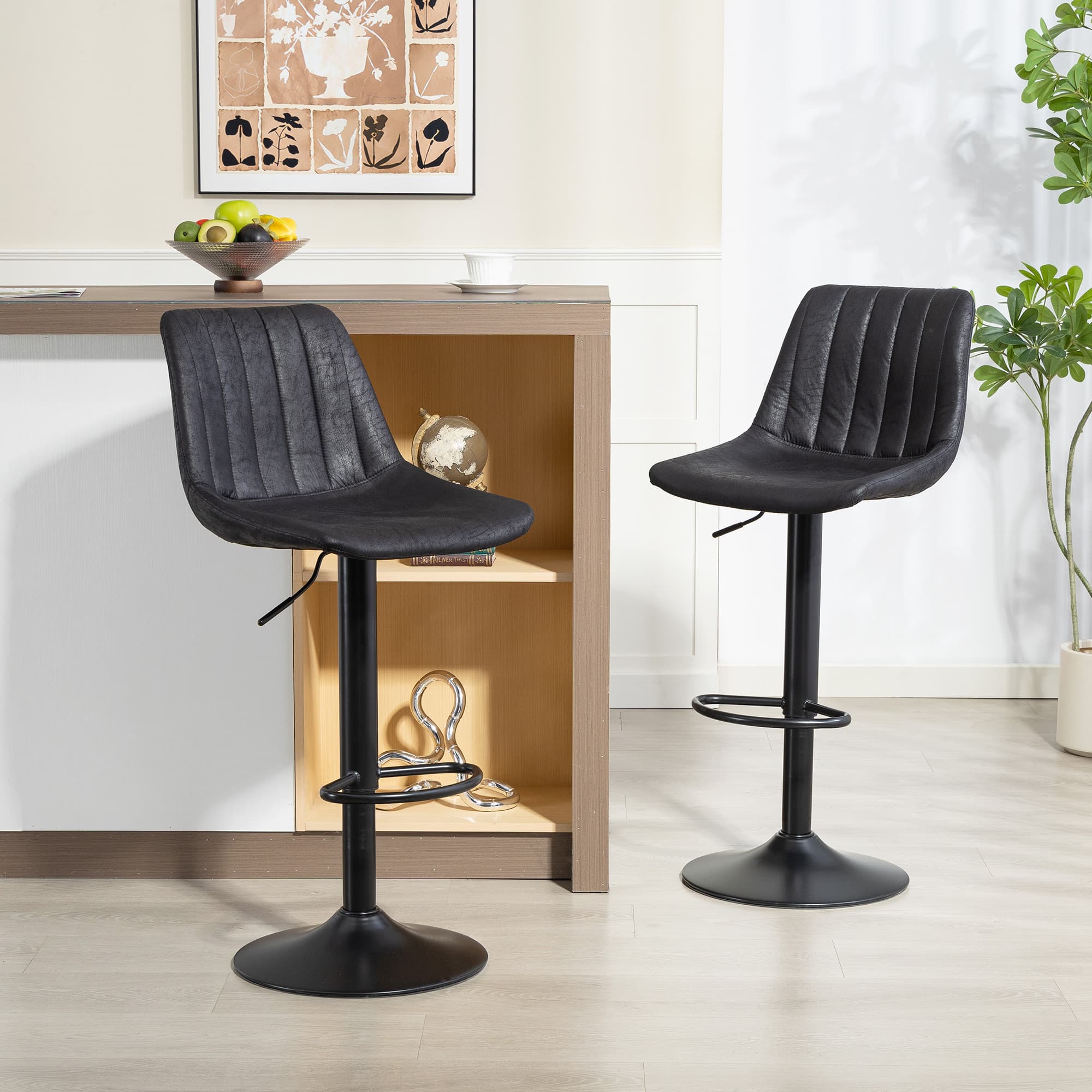 Transform Your Kitchen with Black Leathaire Swivel Bar Stools - image 3