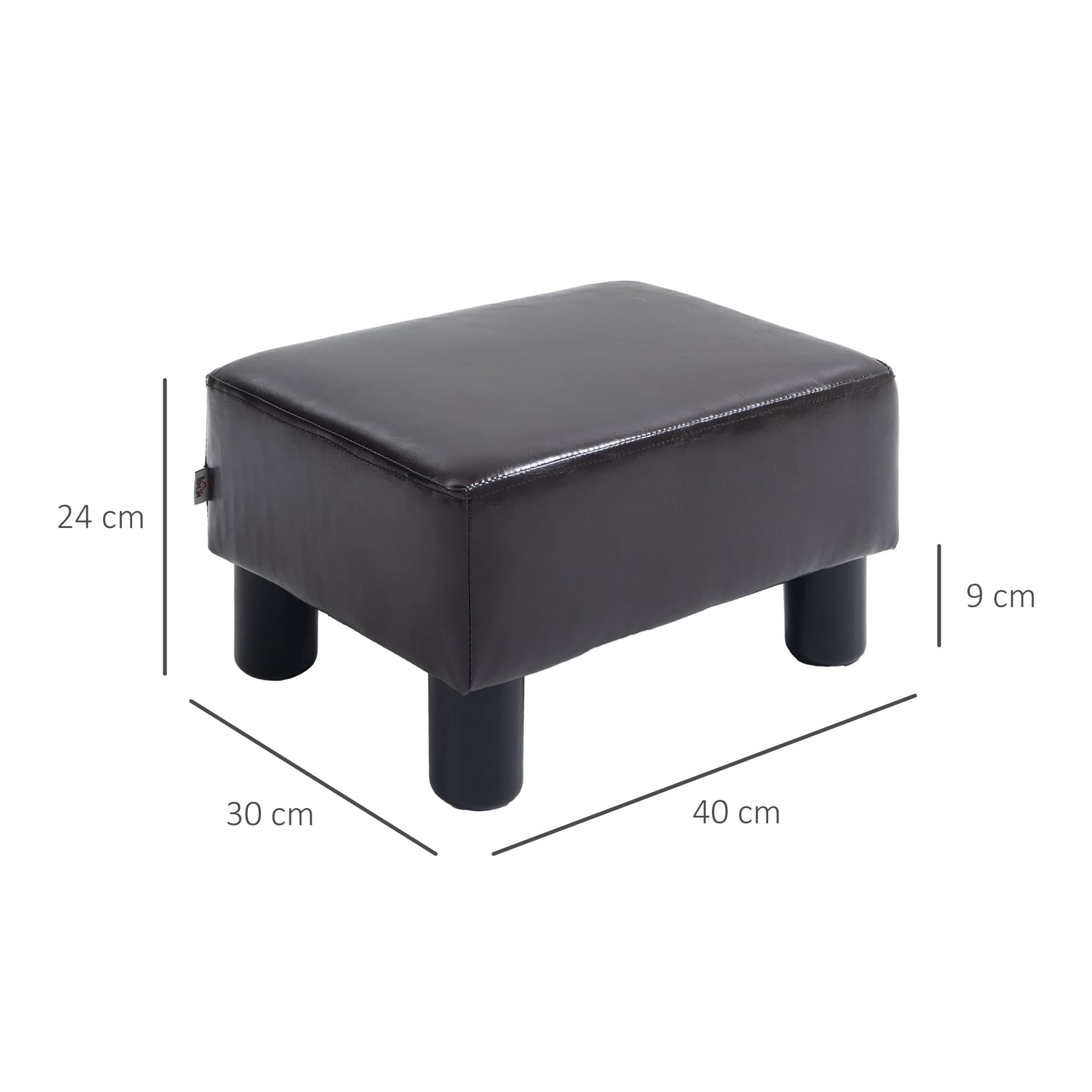 Brown PU Leather Footstool Ottoman for Compact Comfort - image 7