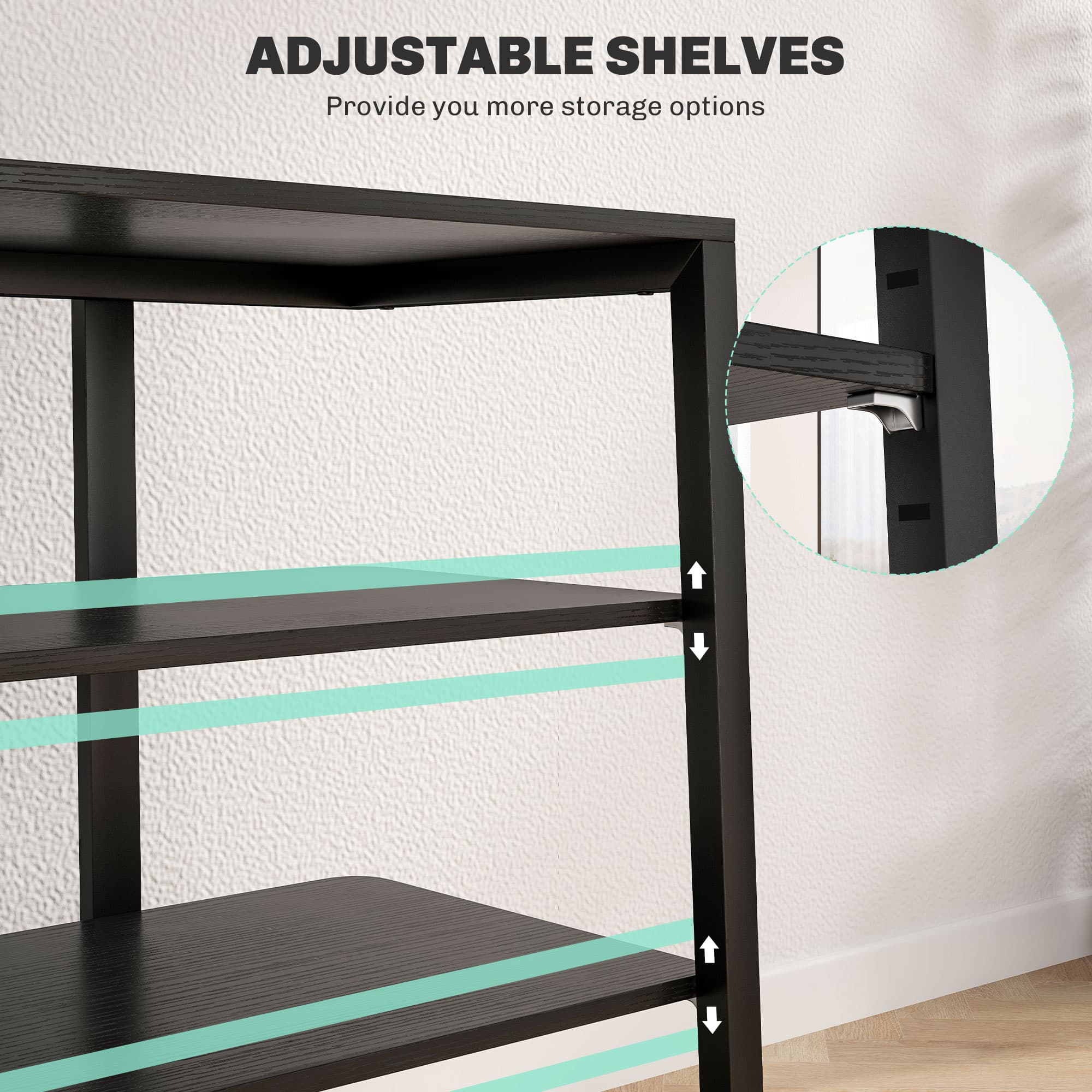 Effortless Media Organisation: Black 4-Tier HiFi Stand - image 4