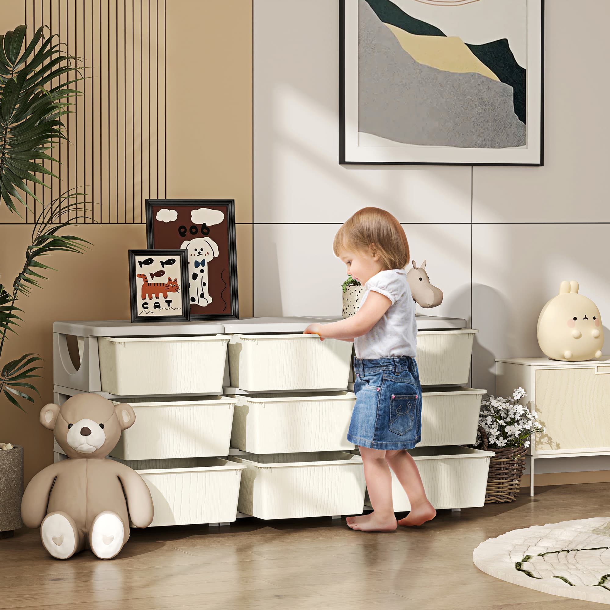 Transform Their Playroom with this Cream 9-Drawer Storage Unit - image 3