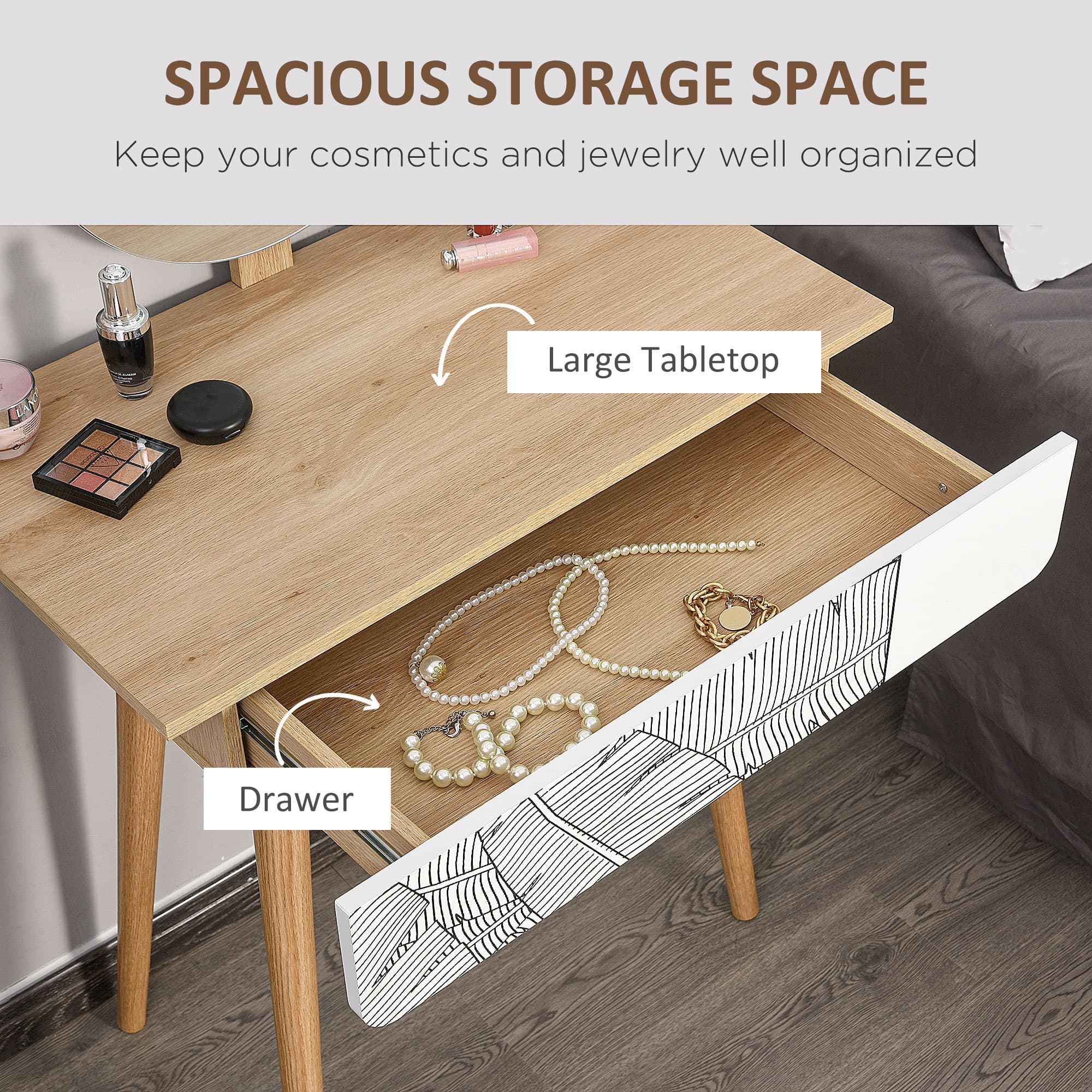 Transform Your Mornings with this Oak Wooden Dressing Table - image 5