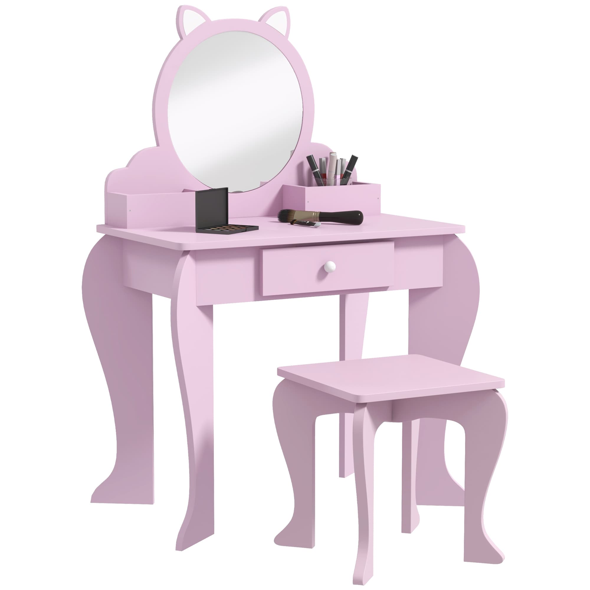 Transform Playtime with the ZONEKIZ Pink Kids Vanity Set - Pink