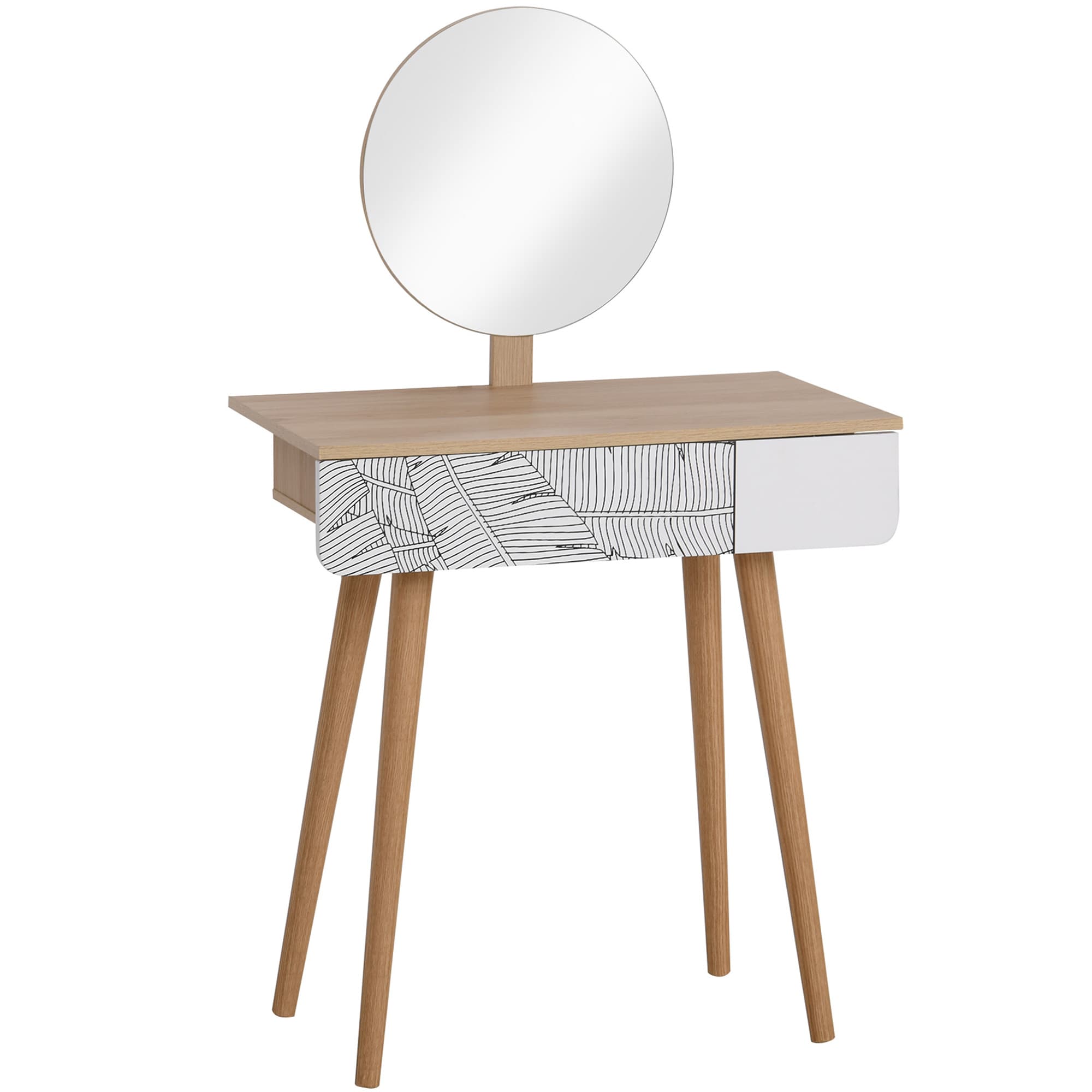 Transform Your Mornings with this Oak Wooden Dressing Table - Oak White
