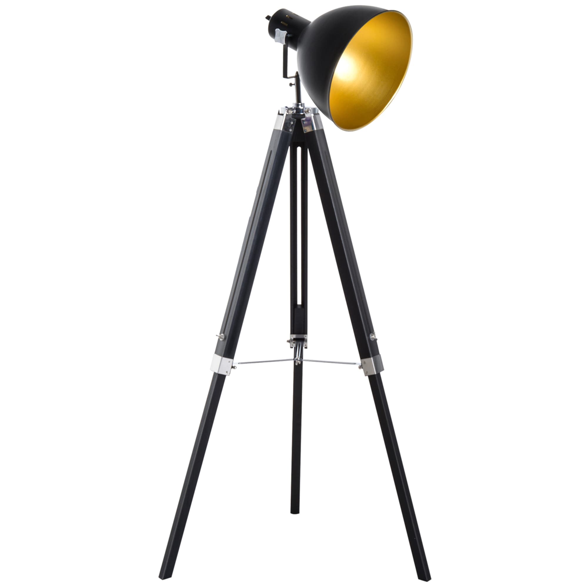 Transform Your Space with this Industrial Tripod Spotlight Lamp - Gold tone effect