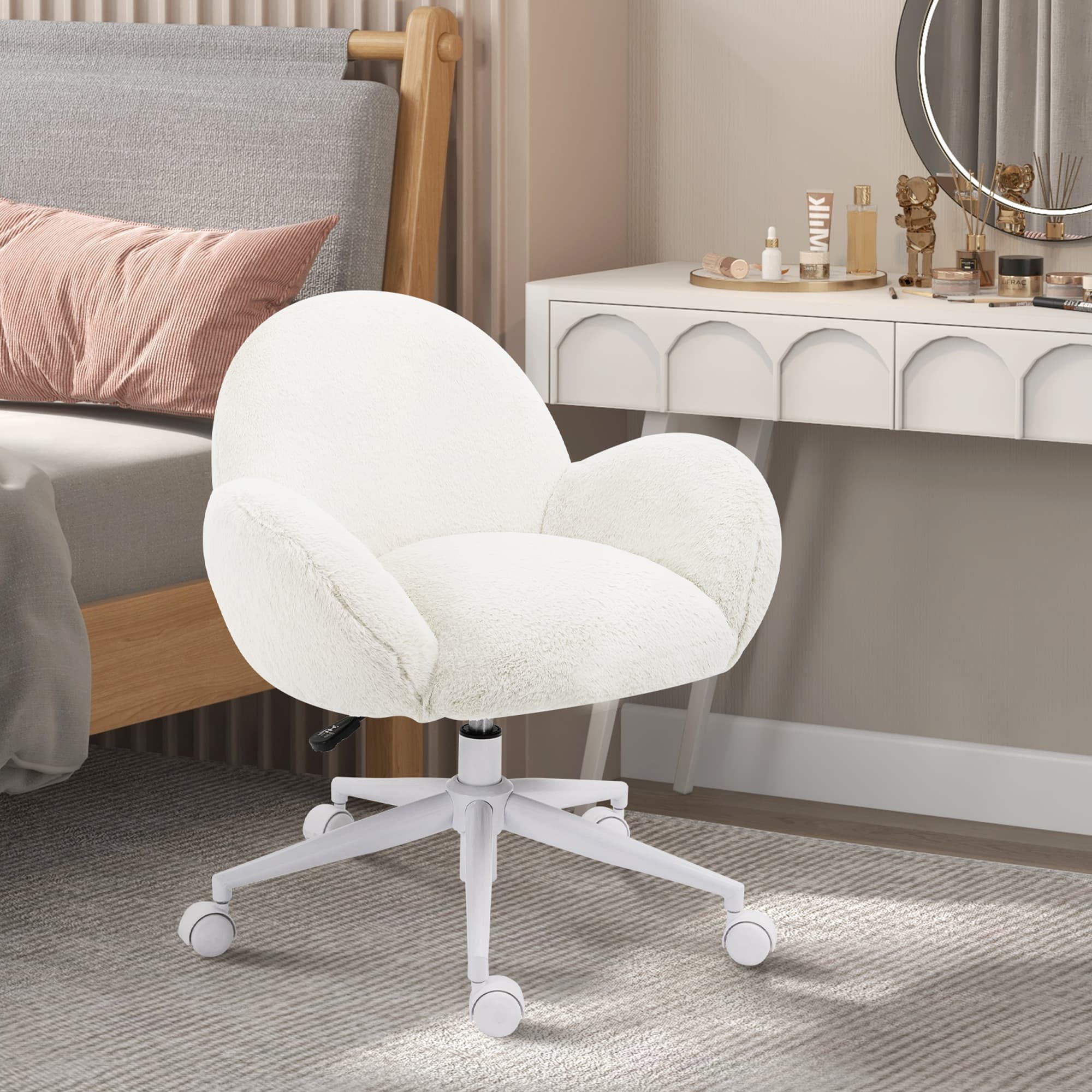 Transform Your Space with this Fluffy Cream Vanity Chair - image 5