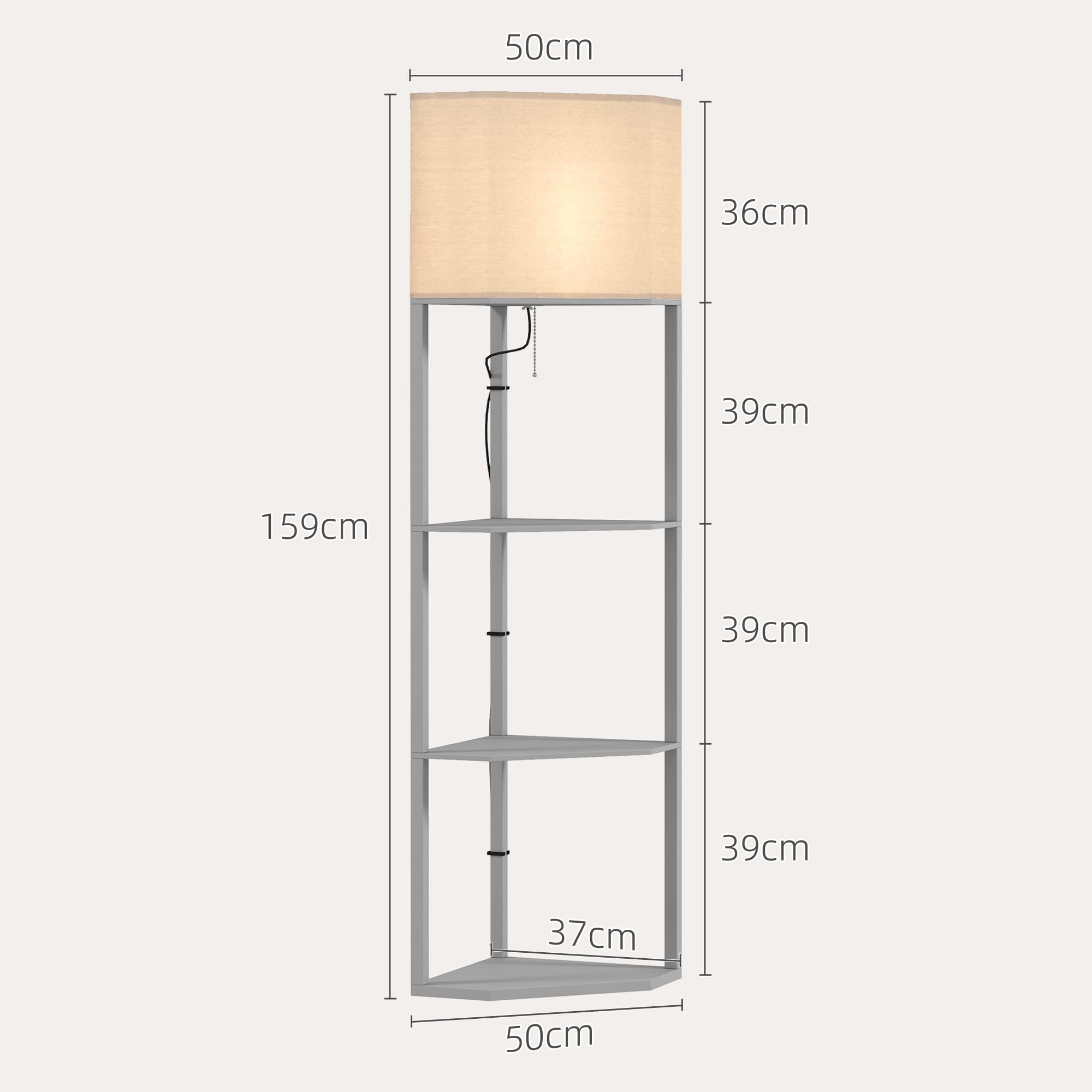 Transform Your Space with this Grey Corner Shelf Floor Lamp - image 3
