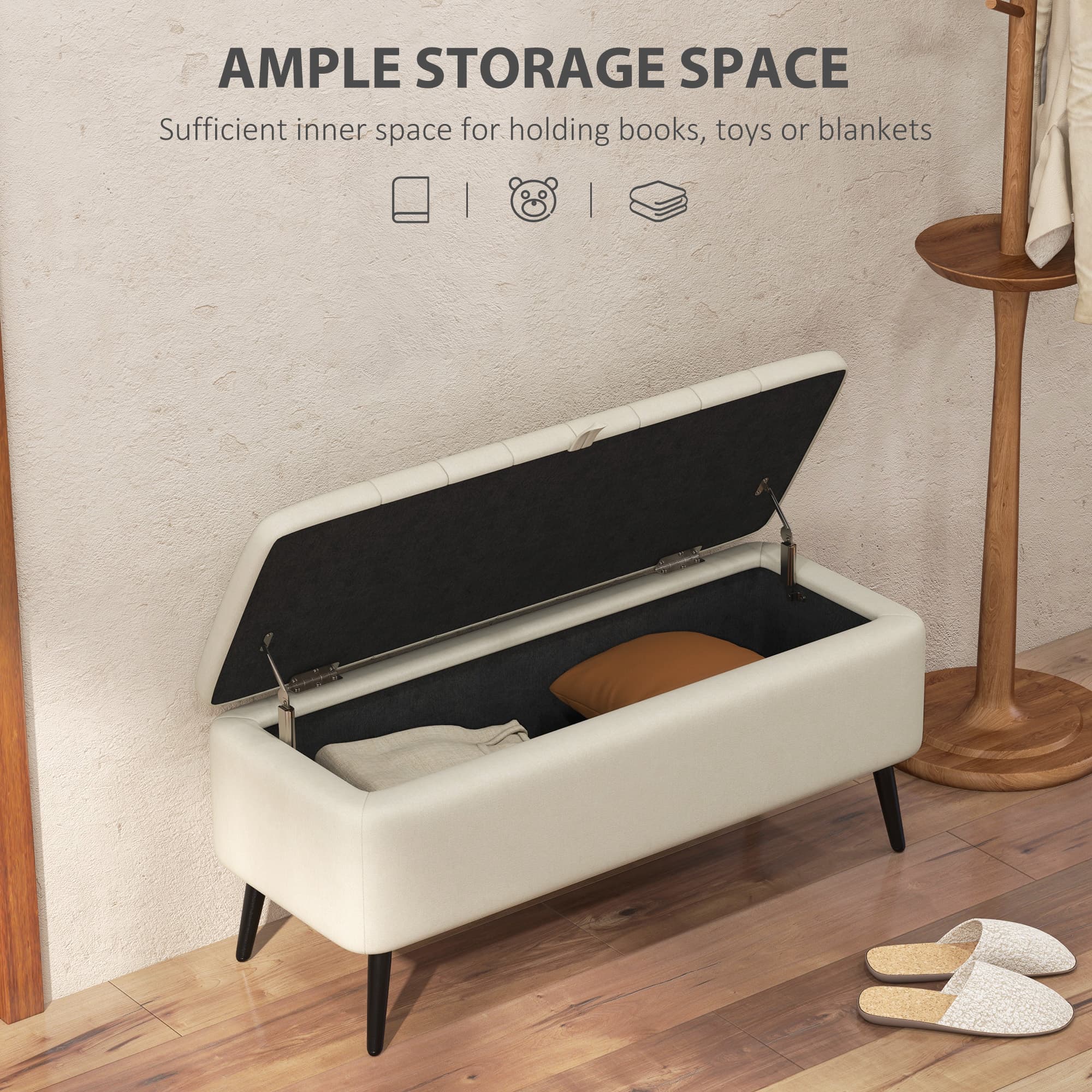 Transform Your Space with this Cream Storage Ottoman - image 3