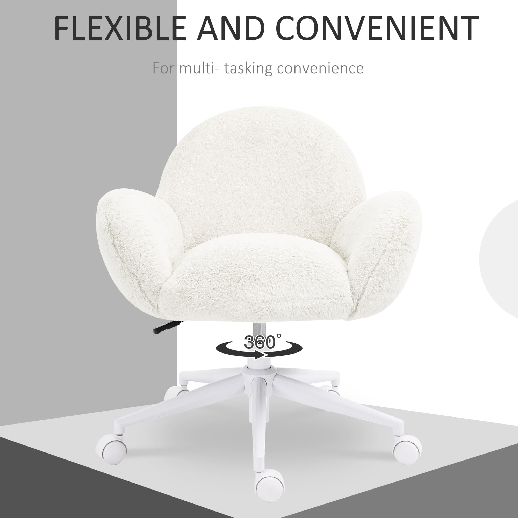 Transform Your Space with this Fluffy Cream Vanity Chair - image 2