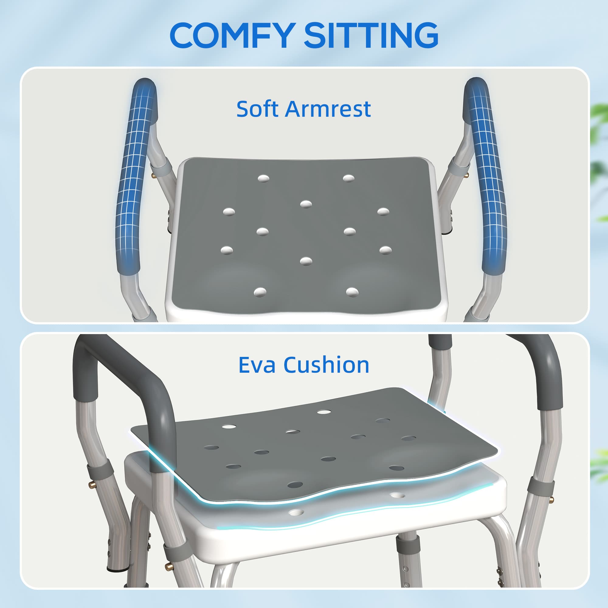 Adjustable Bath Seat with Armrests and Drainage Holes - image 10