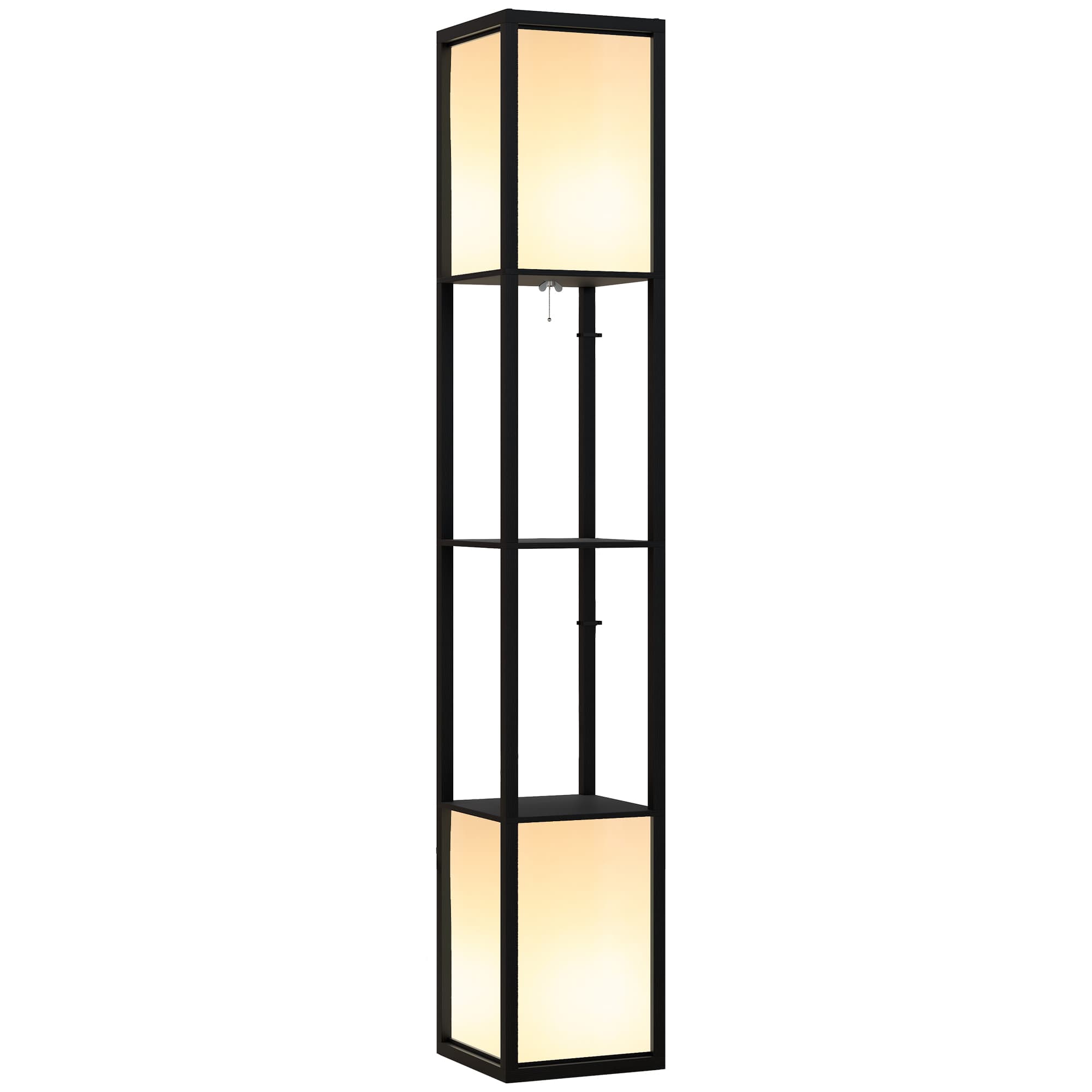 Transform Your Space With This Modern Black Shelf Floor Lamp - Black