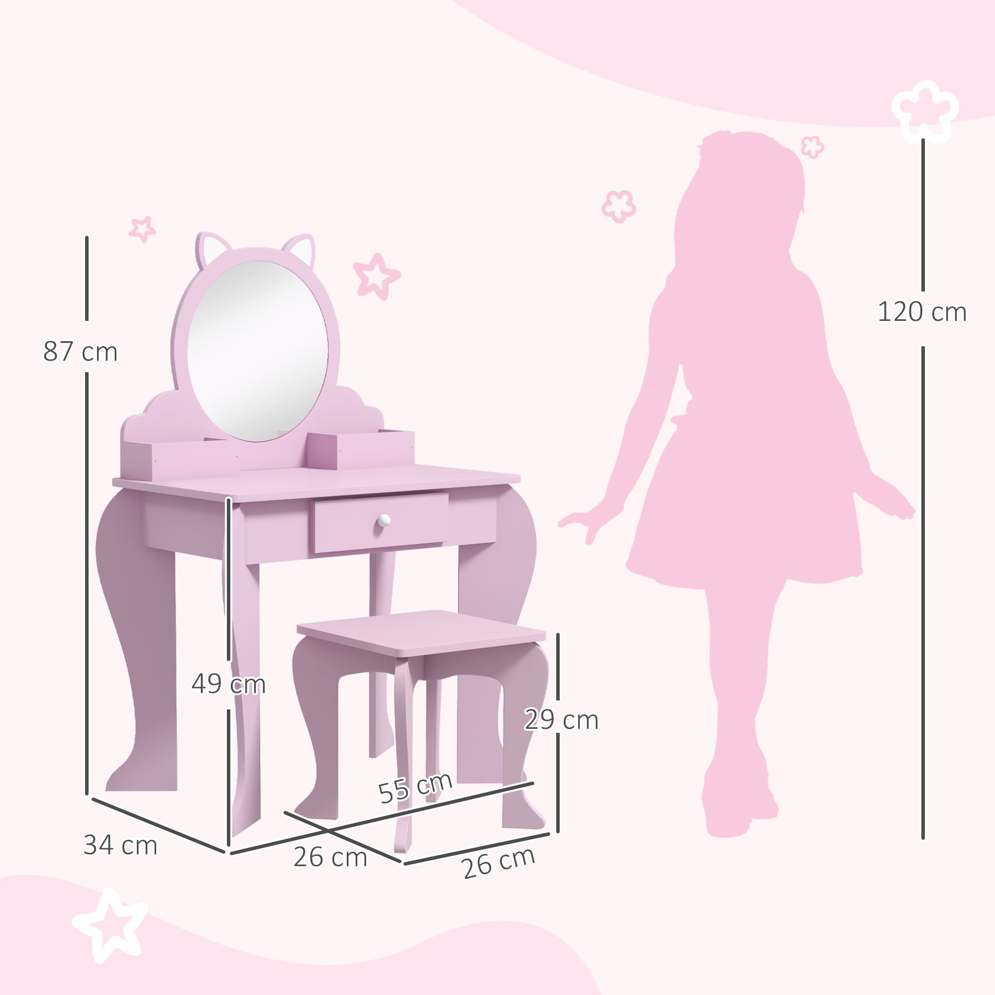 Transform Playtime with the ZONEKIZ Pink Kids Vanity Set - image 2