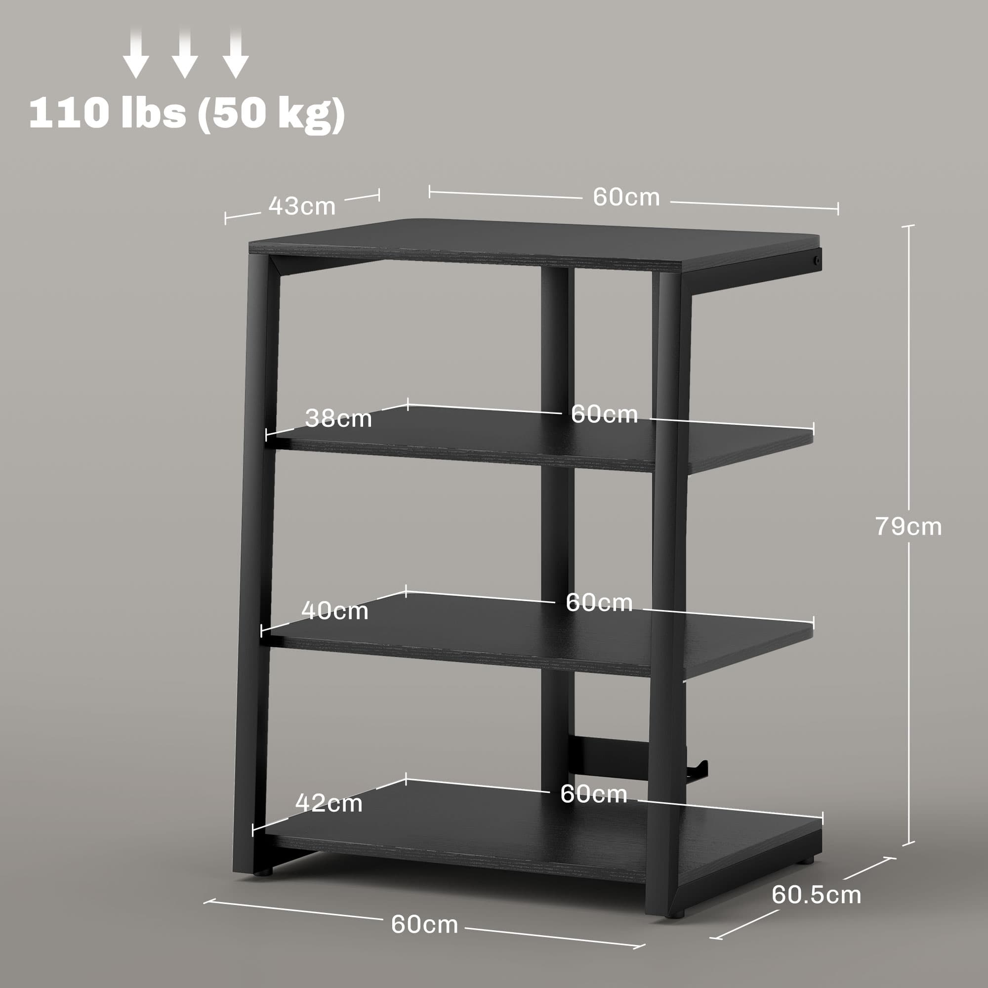 Effortless Media Organisation: Black 4-Tier HiFi Stand - image 5