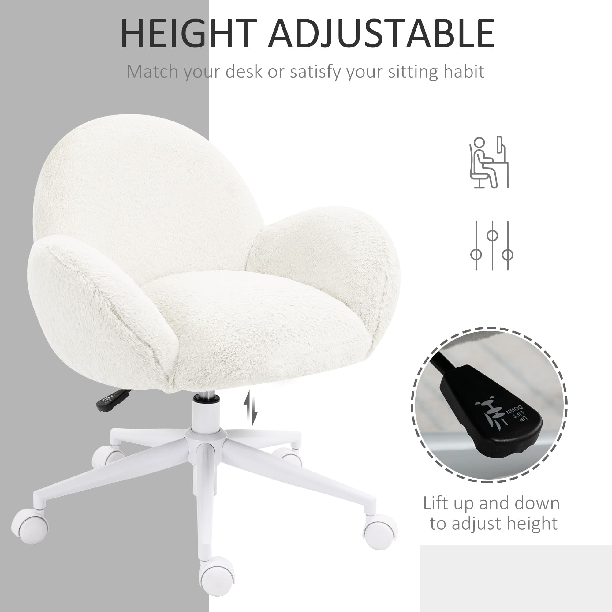 Transform Your Space with this Fluffy Cream Vanity Chair - image 3