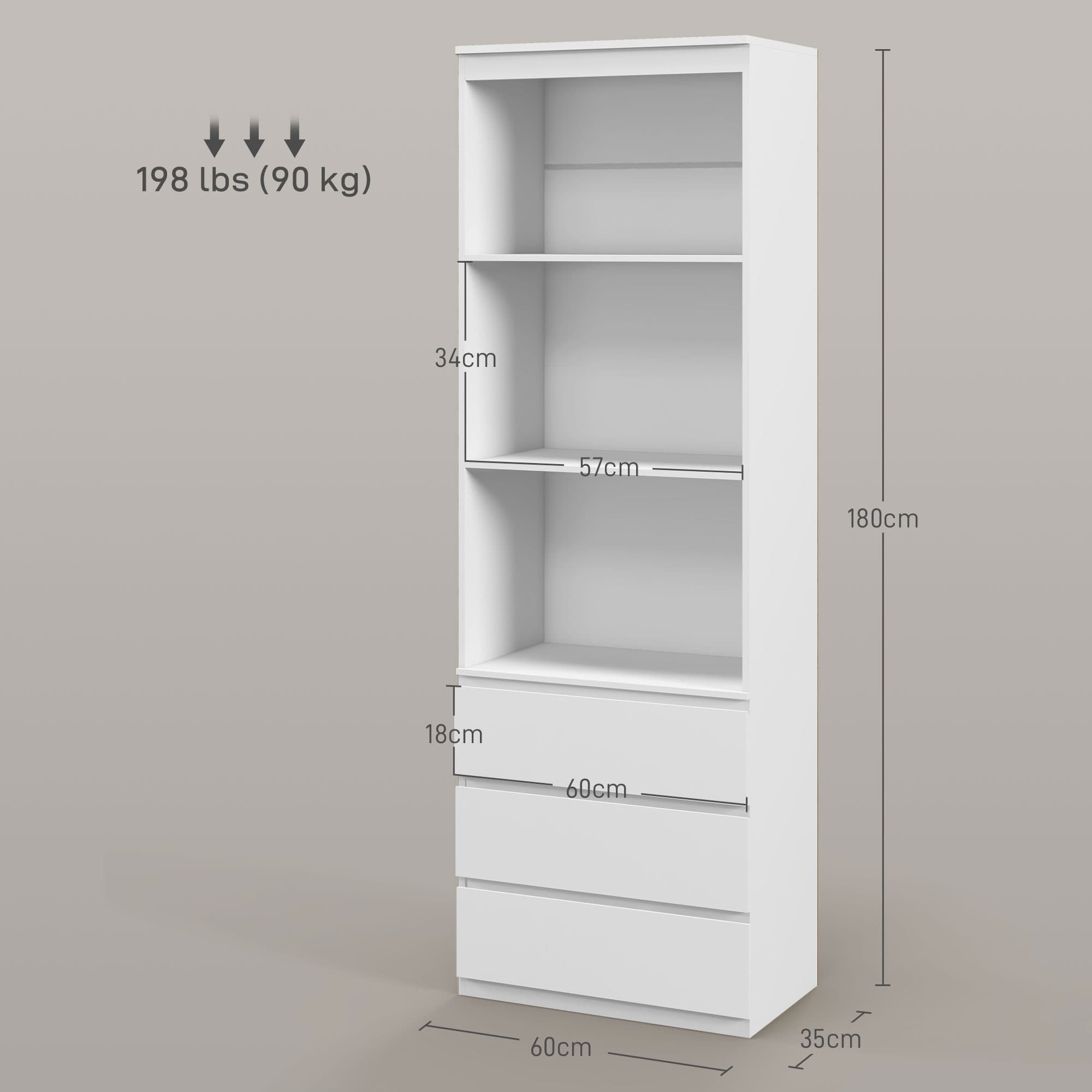 Transform Your Space with this 180cm Tall White Bookcase - image 5