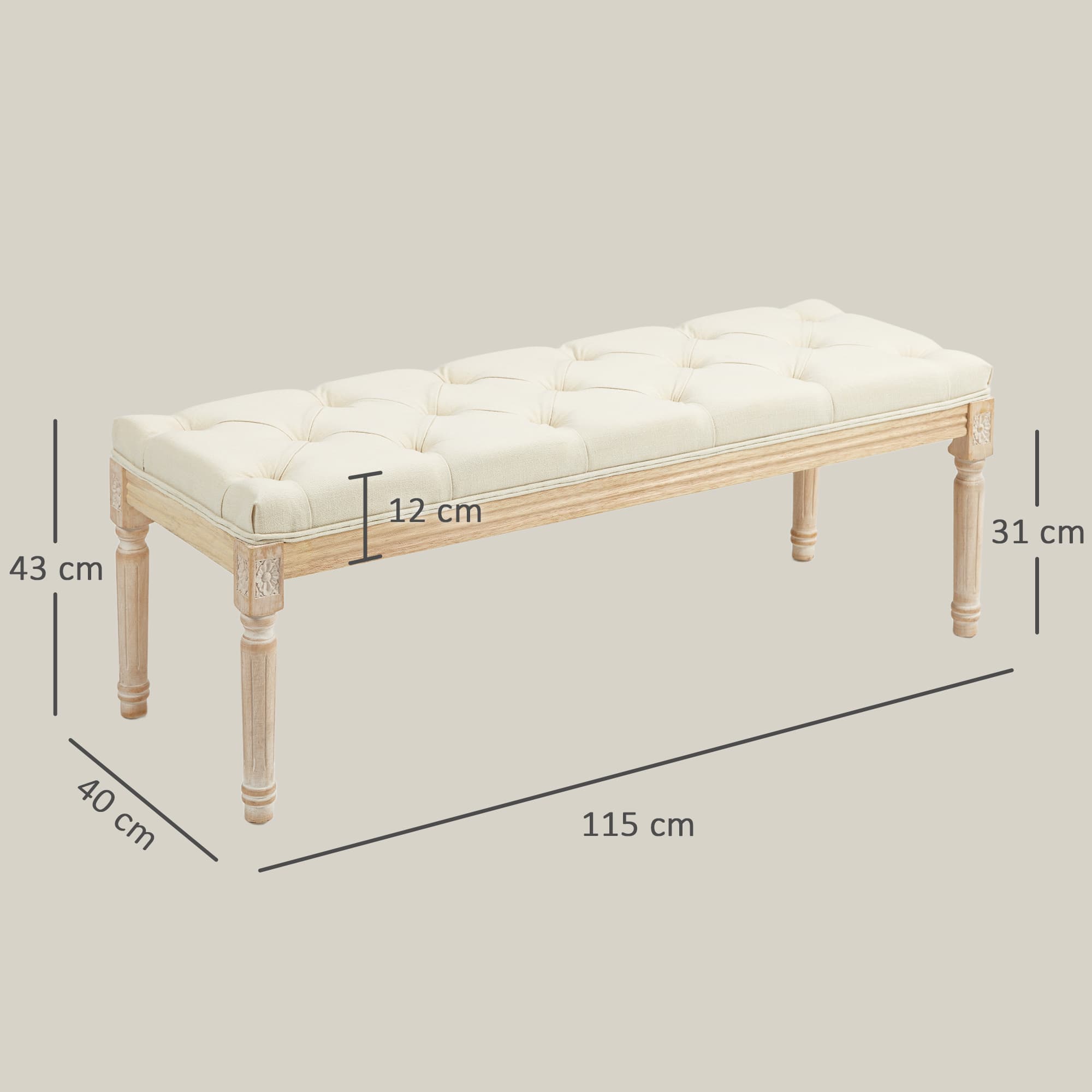 Transform Your Space with this Vintage Cream Bed End Bench - image 1