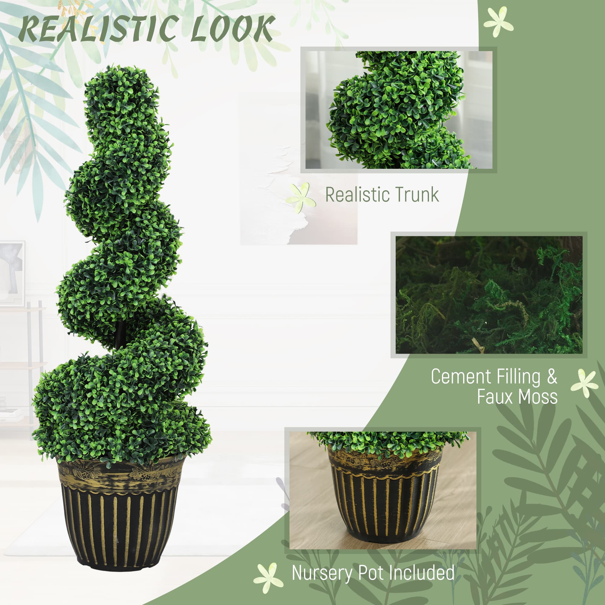Transform Your Space with 90cm Artificial Spiral Boxwood Trees - image 4