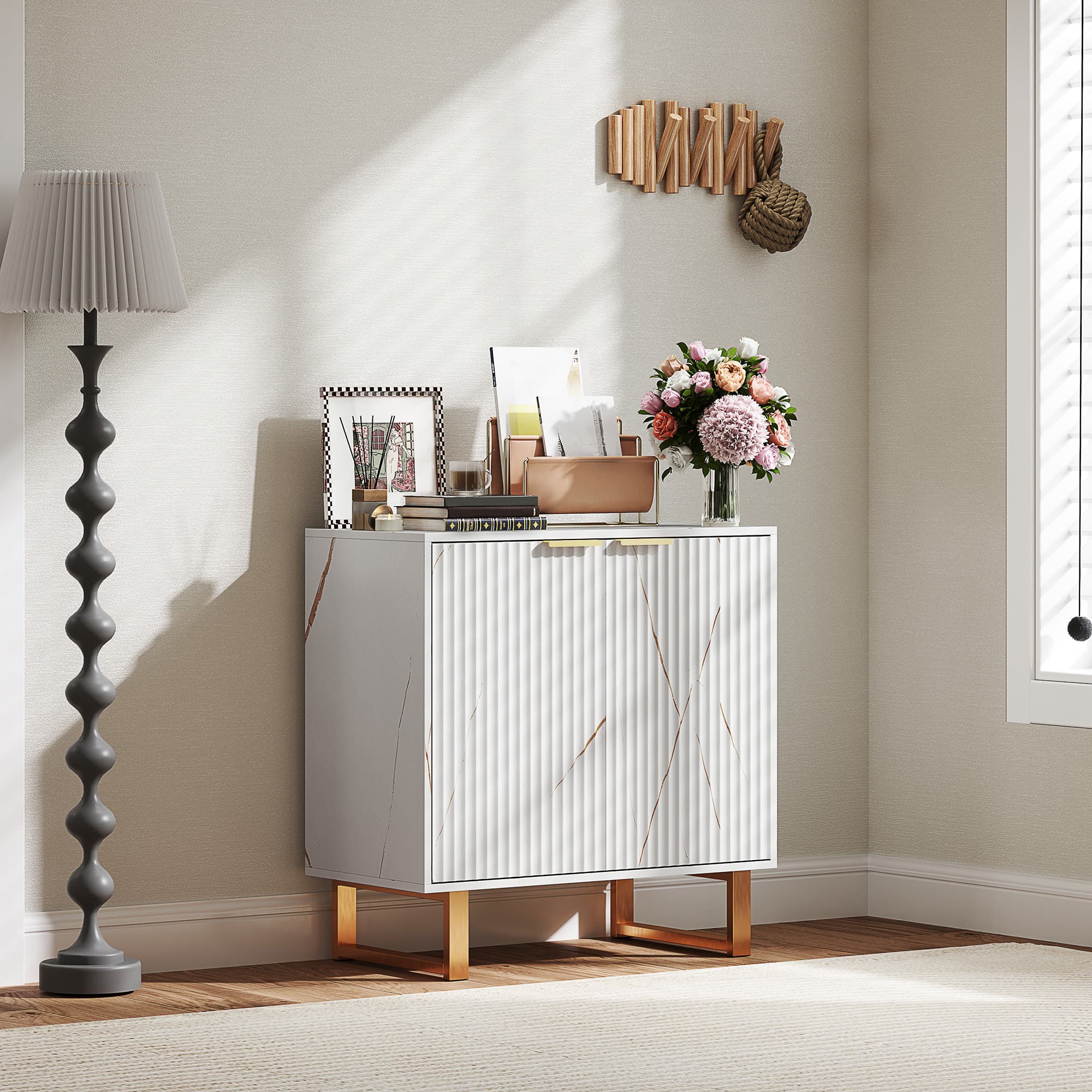Transform Your Space with this Elegant White & Gold Sideboard - image 3