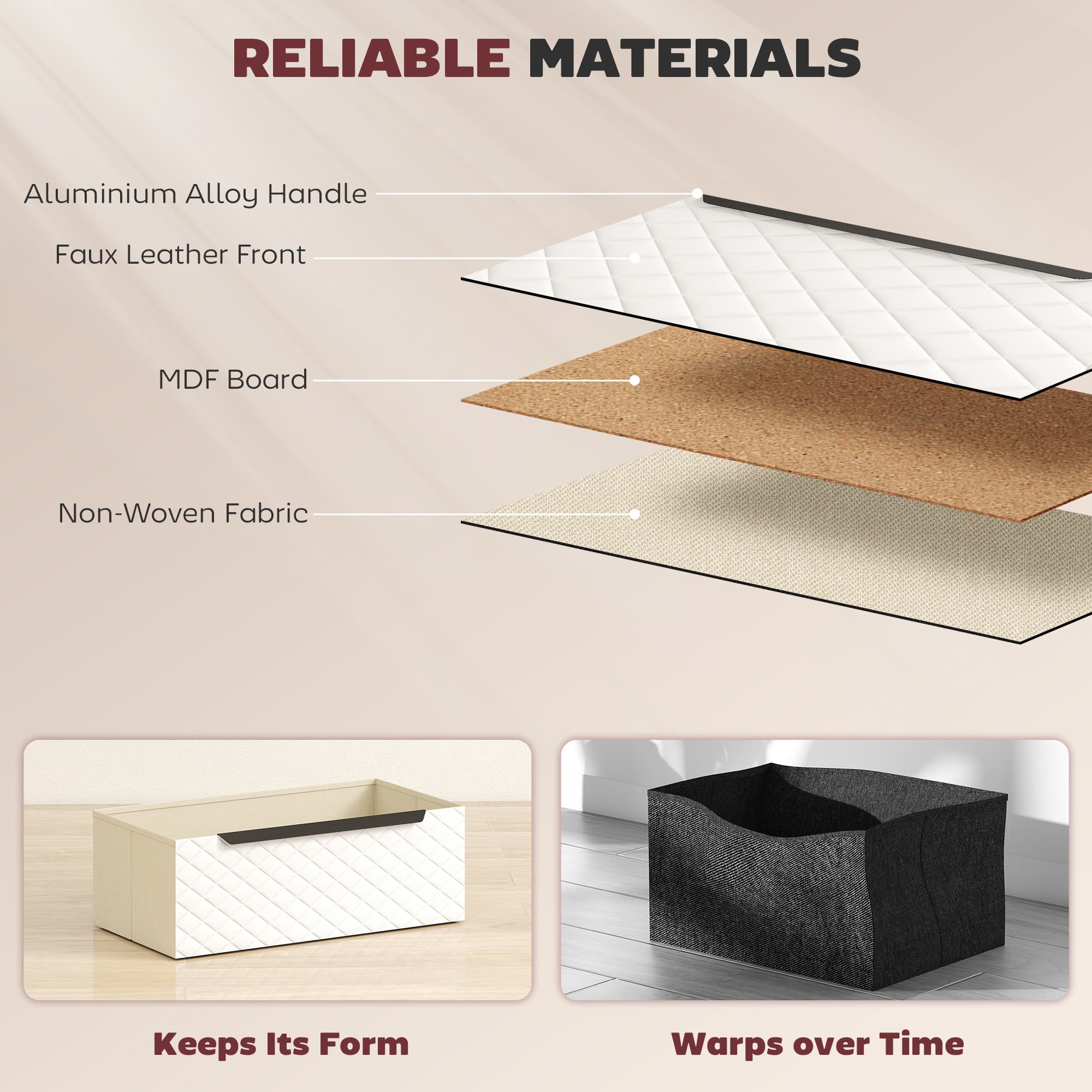 Transform Your Space with this 3-Drawer White Fabric Dresser - image 1