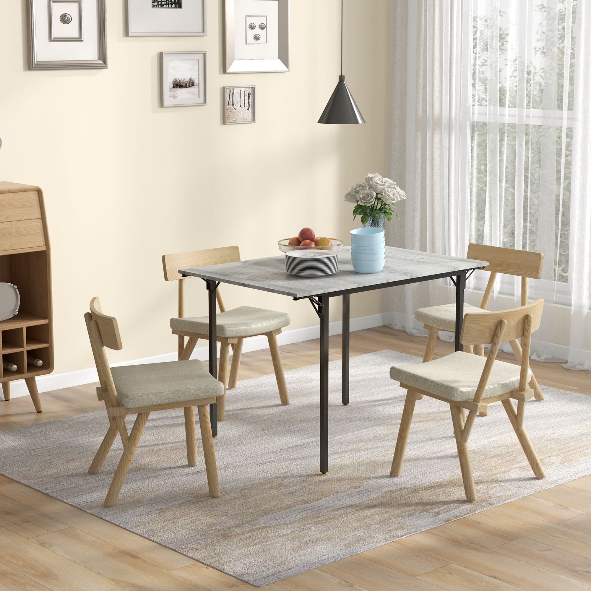 Transform Your Space with this Grey Drop Leaf Dining Table - image 1