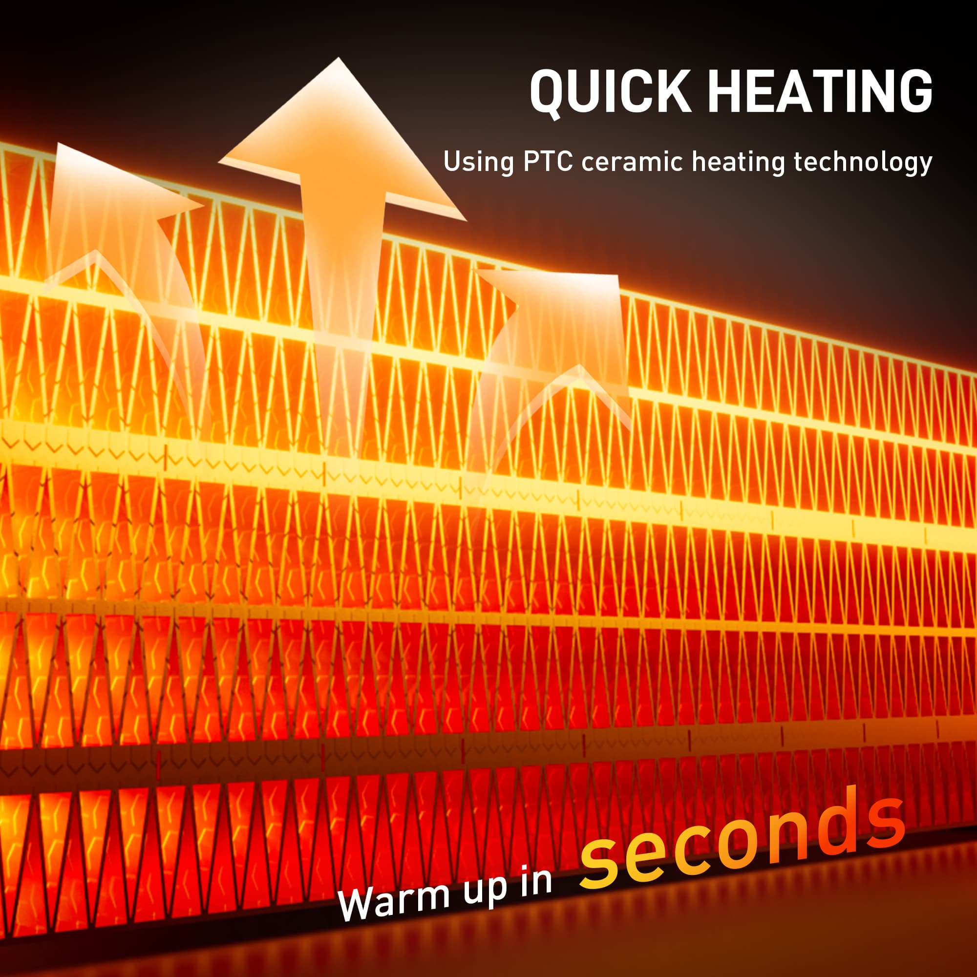 2000W Ceramic Tower Heater with 60 Degree Oscillation and Timer - image 1