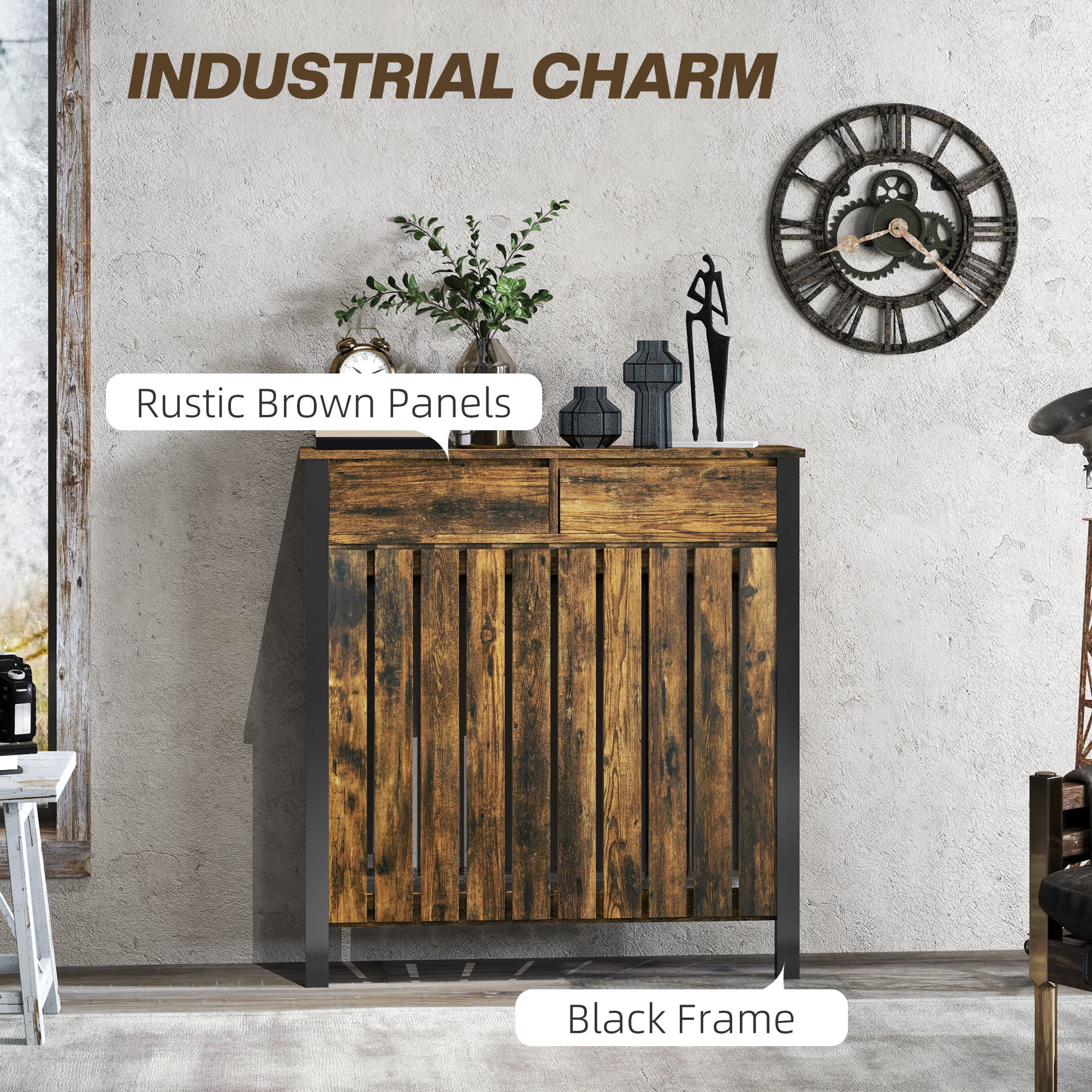 Transform Your Space with this Rustic Industrial Radiator Cover - image 5