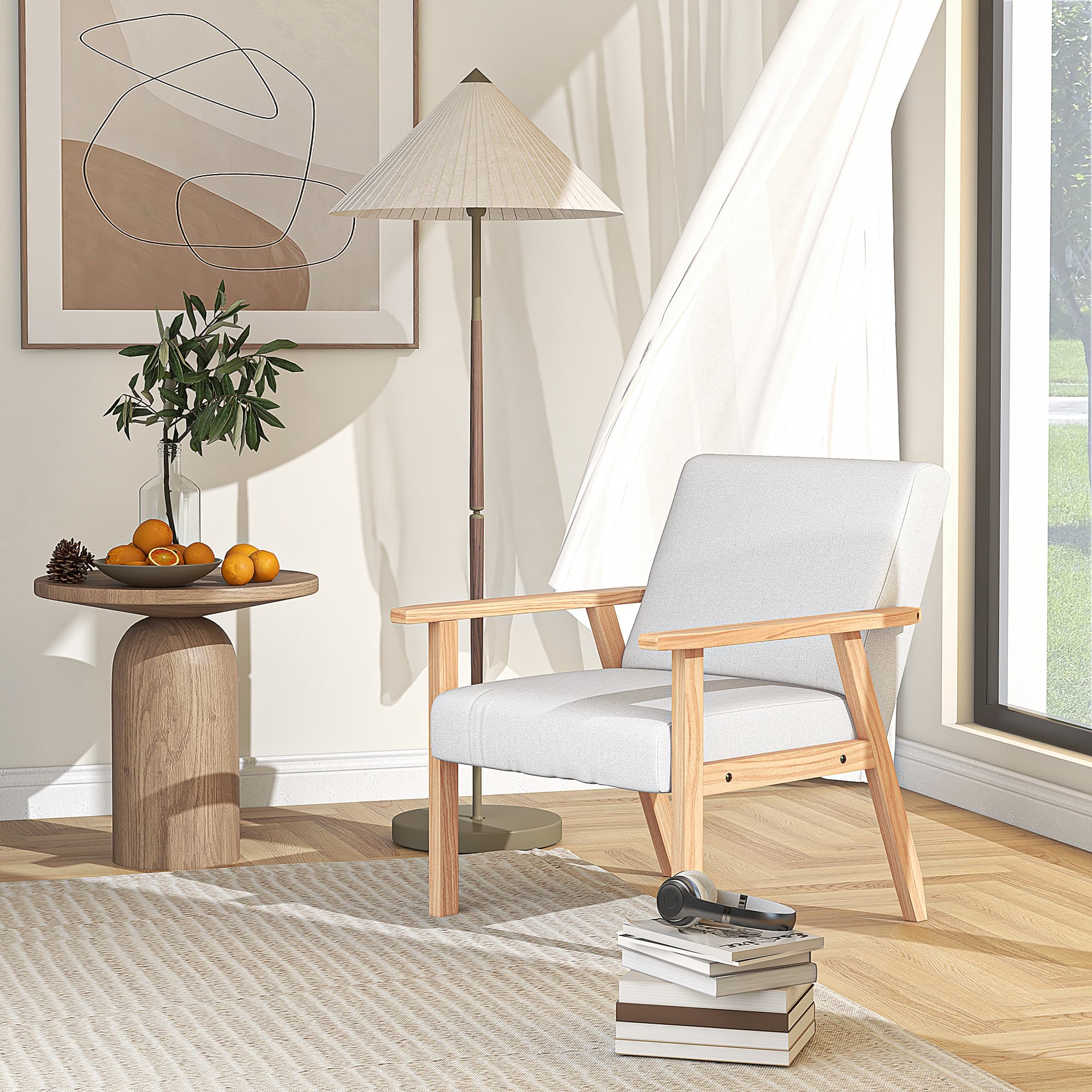 Transform Your Space with this Cream Linen Accent Chair - image 3