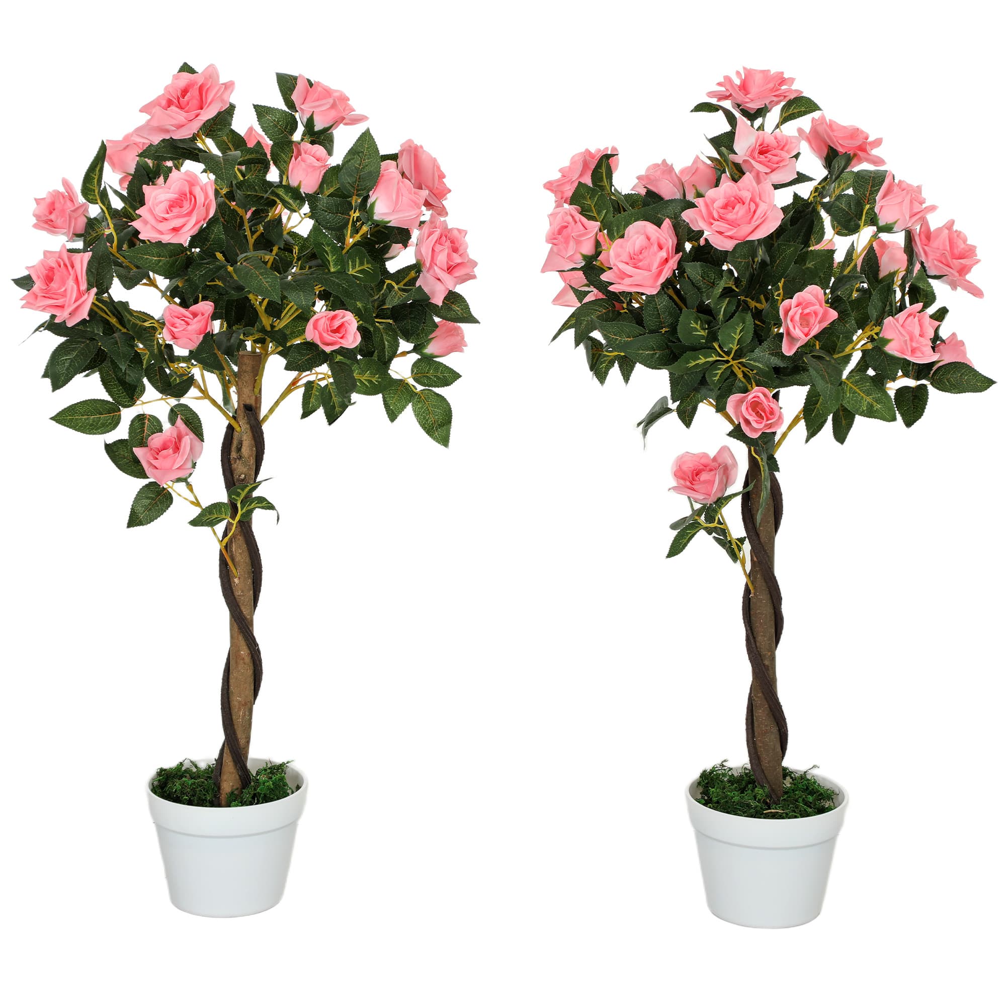 Transform Your Space with 90cm Artificial Pink Rose Plants - Pink