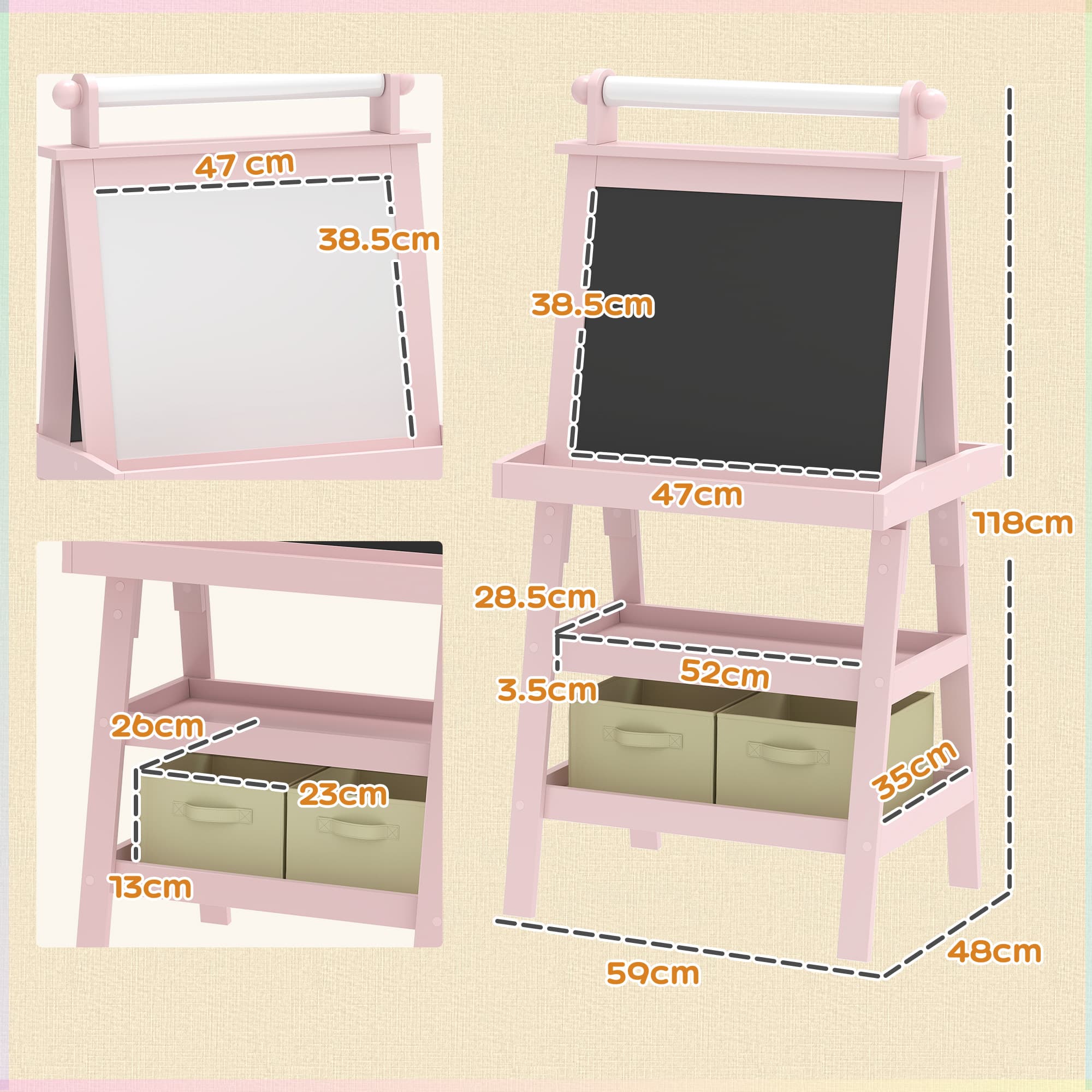 Transform Playtime with this Pink 3-in-1 Kids Easel - image 2