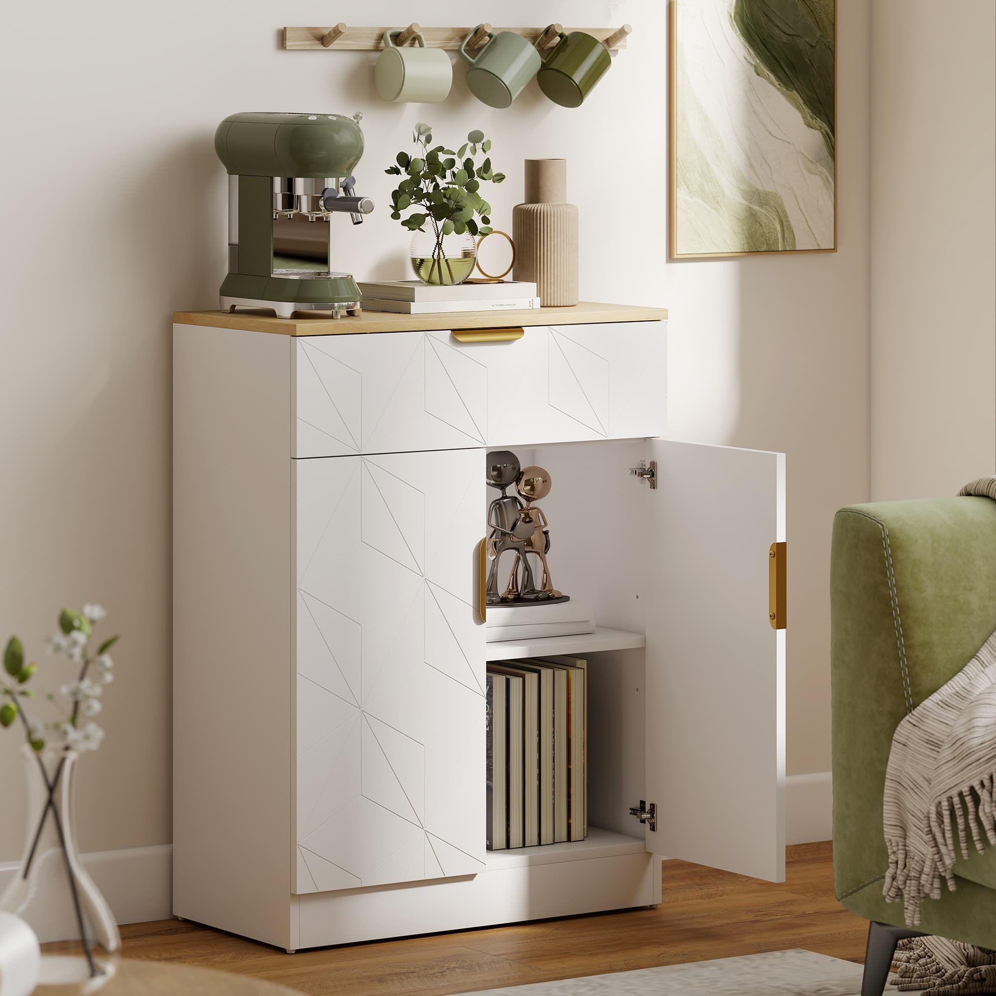 Transform Your Space with this Modern White Storage Sideboard - image 1