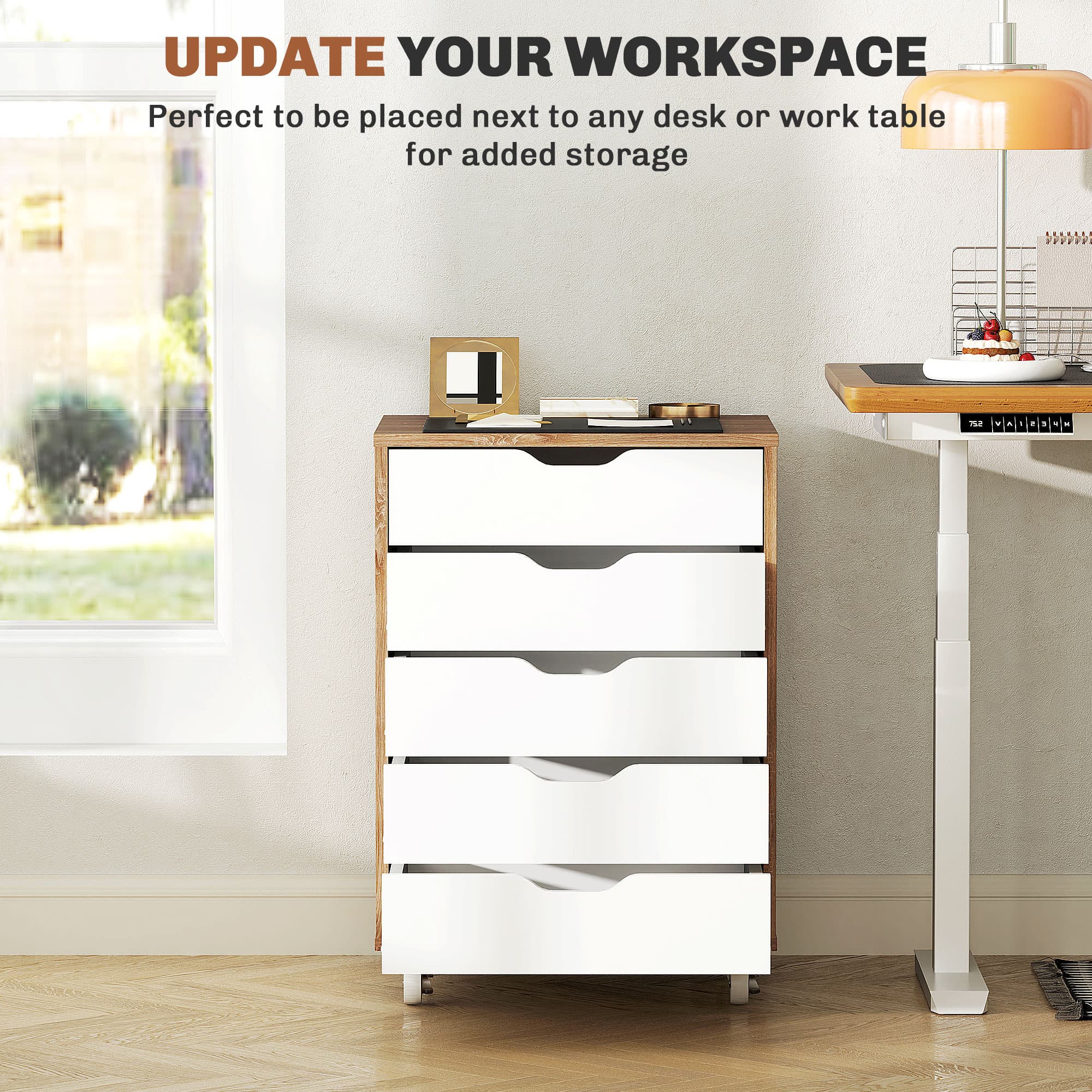 Effortless Office Organisation: Vinsetto 5-Drawer Cabinet - image 2