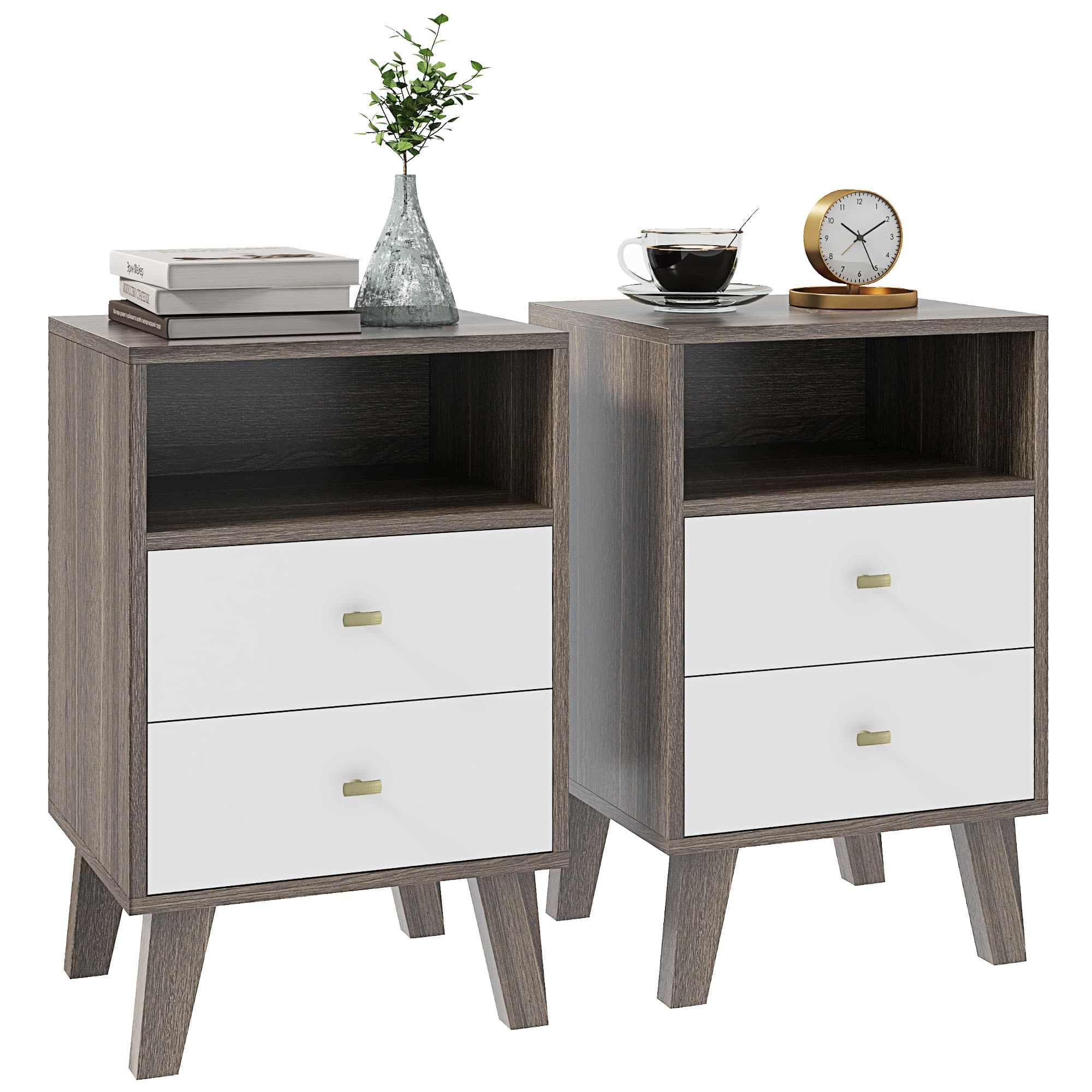 Transform Your Space with Scandi-Industrial Bedside Tables - Grey