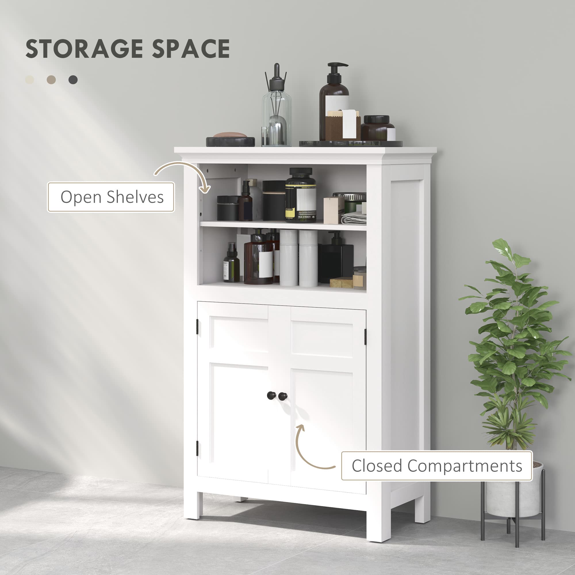 Transform Your Space with this Modern White Bathroom Cabinet - image 2