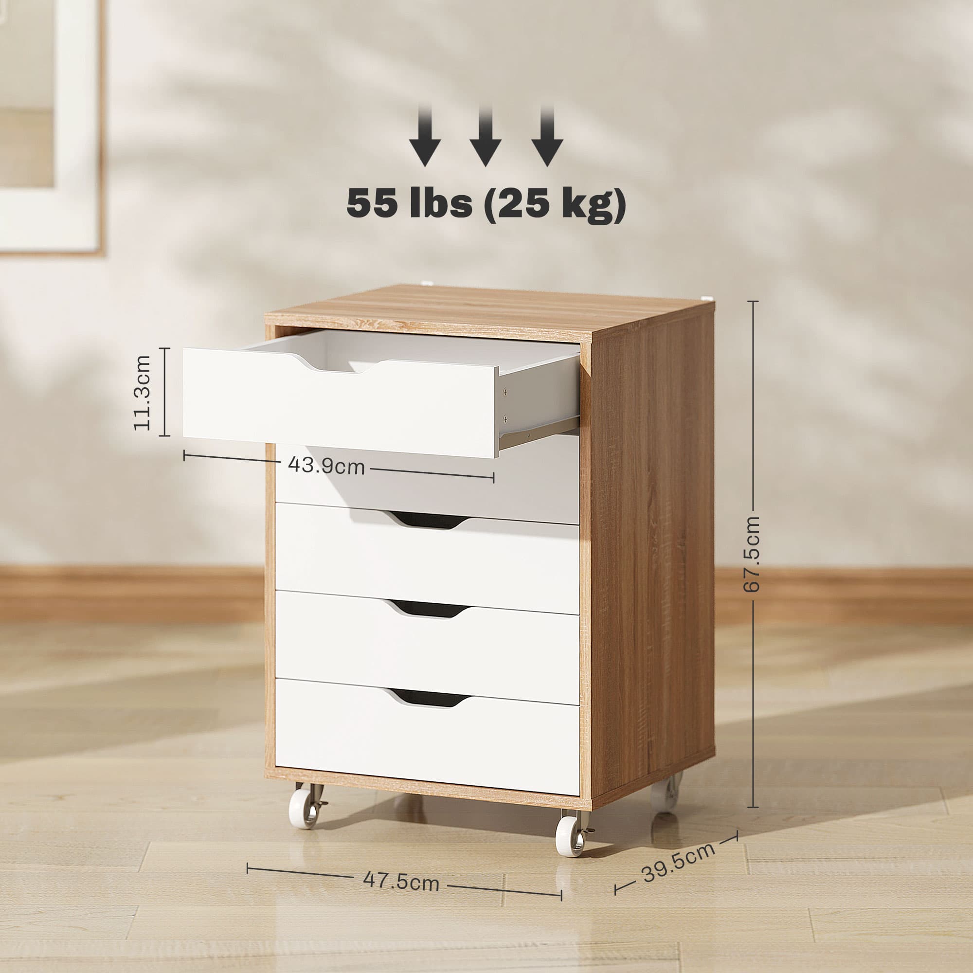 Effortless Office Organisation: Vinsetto 5-Drawer Cabinet - image 1