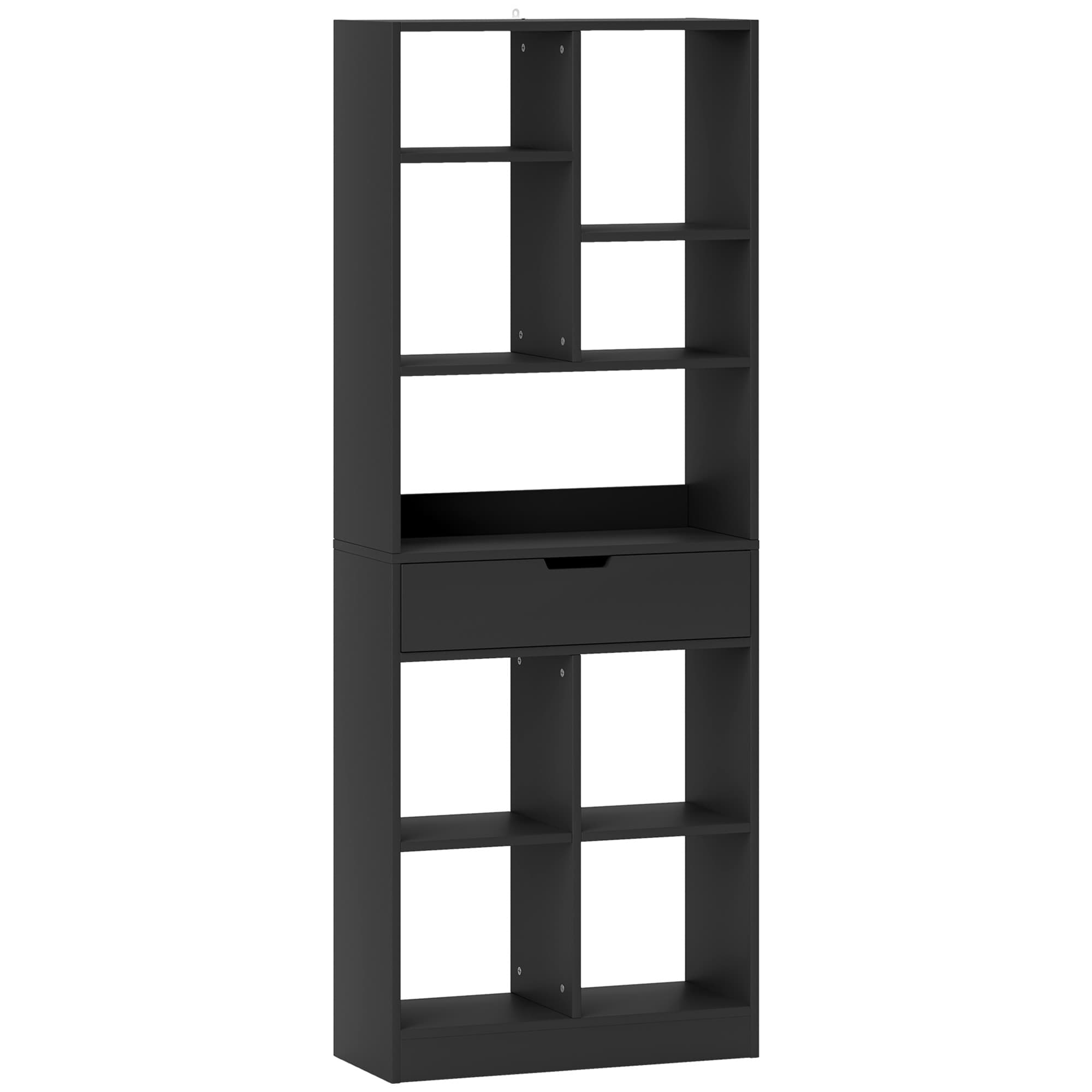 Transform Your Space with this Tall Black Freestanding Bookcase - Black