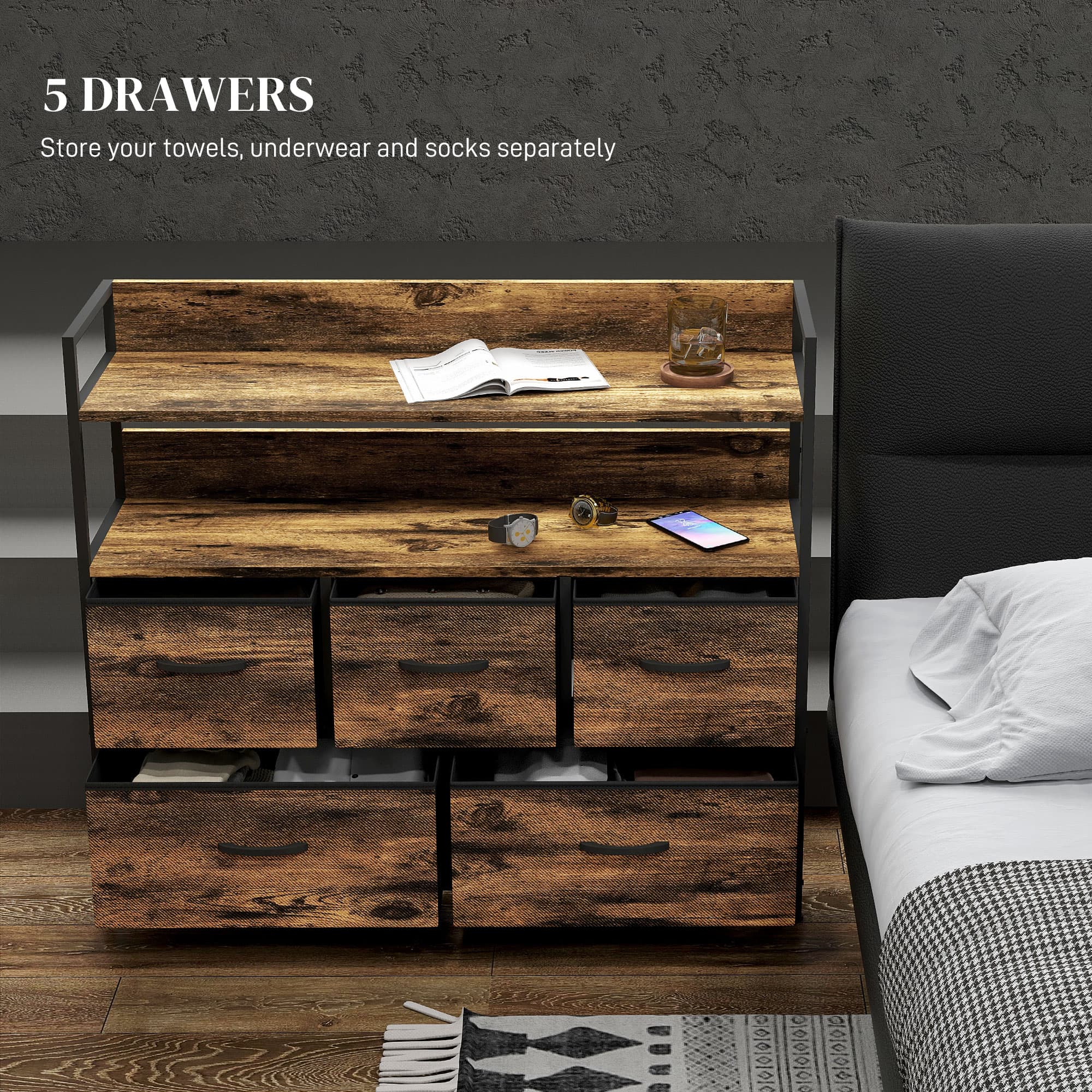 Transform Your Space with this Rustic 5-Drawer Chest - image 4