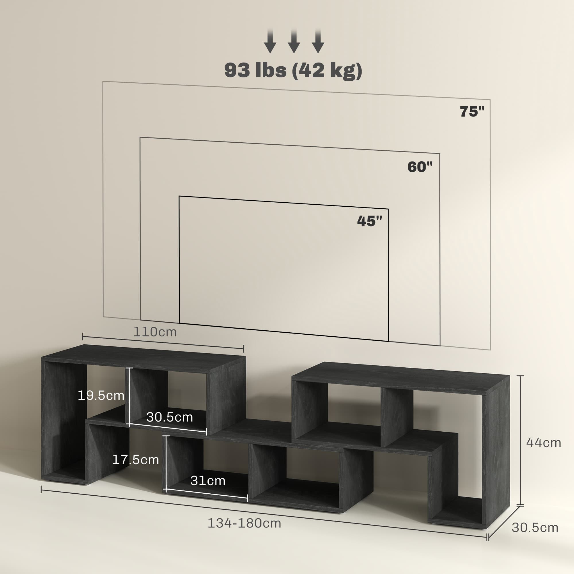 Transform Your Lounge with this Modular Black TV Unit - image 5