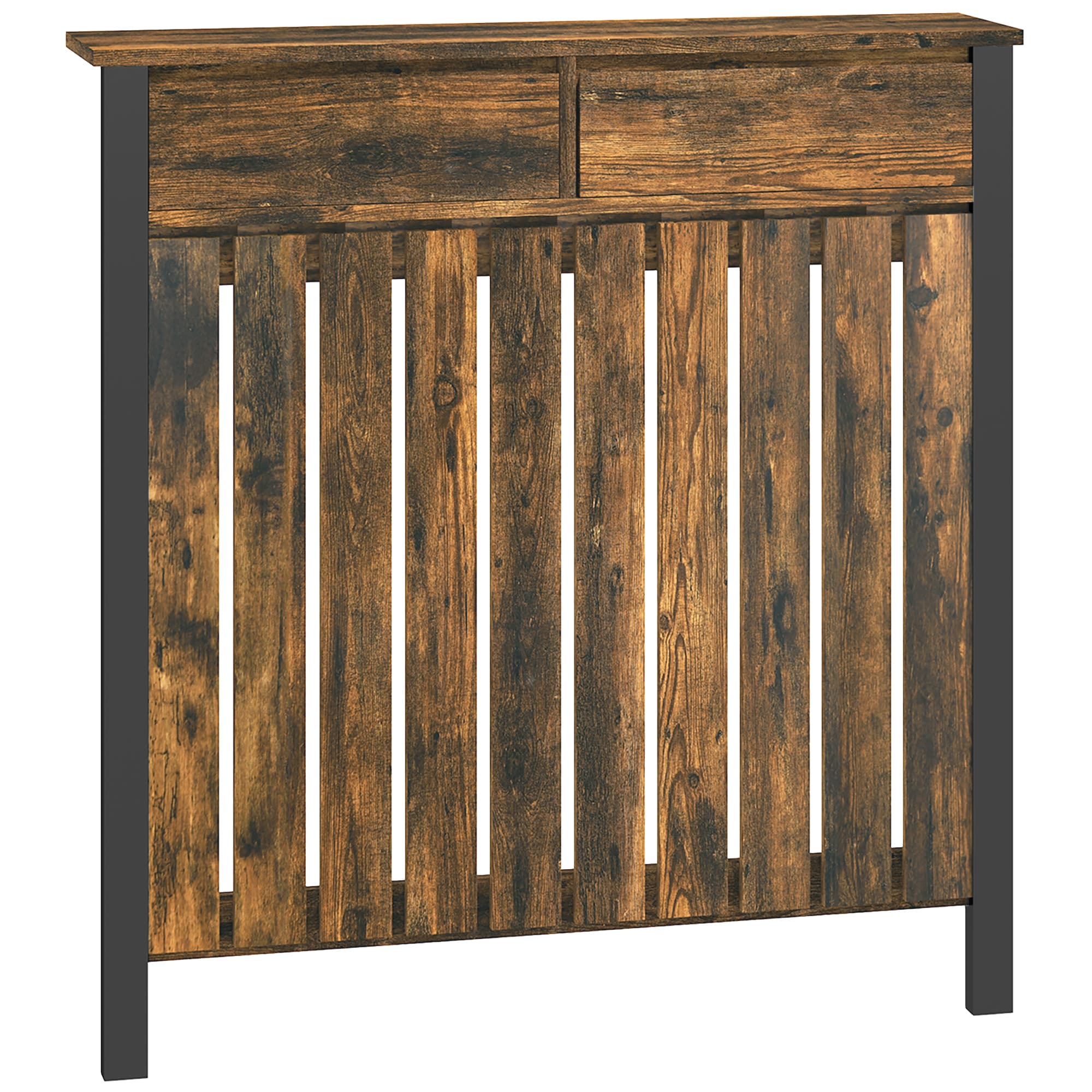Transform Your Space with this Rustic Industrial Radiator Cover - Rustic Brown