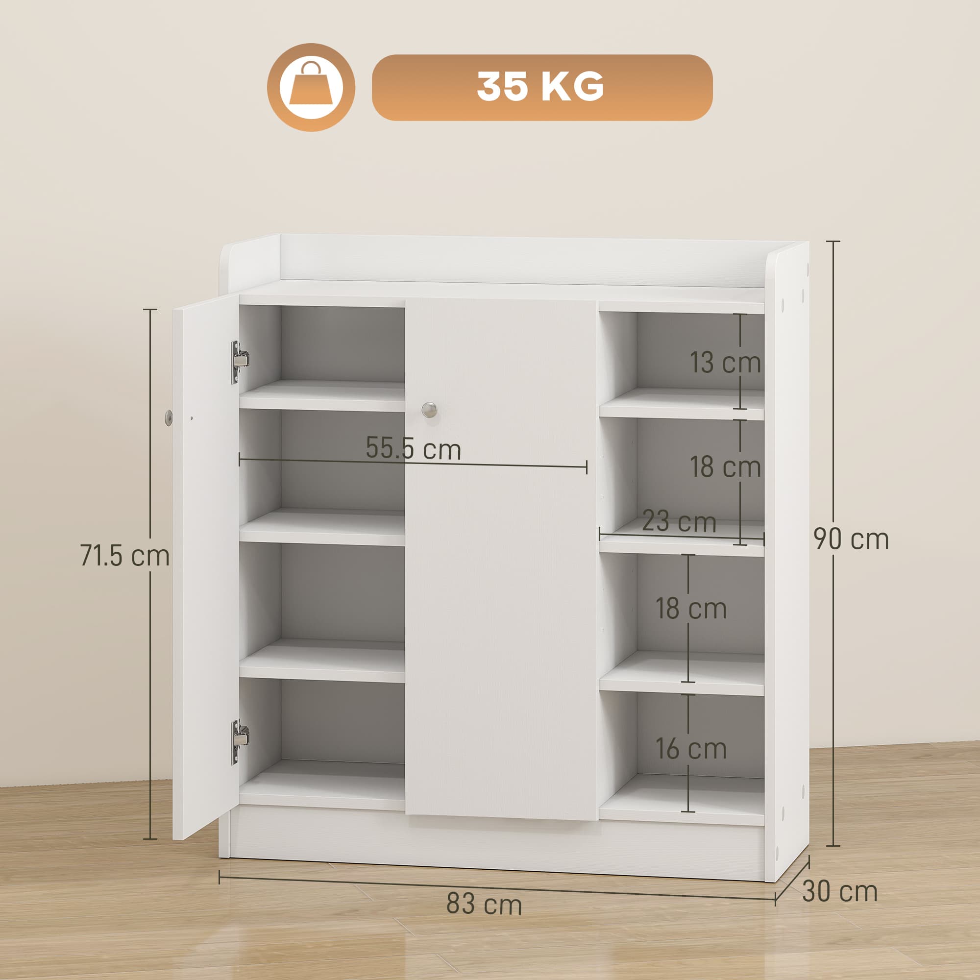 Transform Your Hallway with this Modern White Shoe Cabinet - image 1