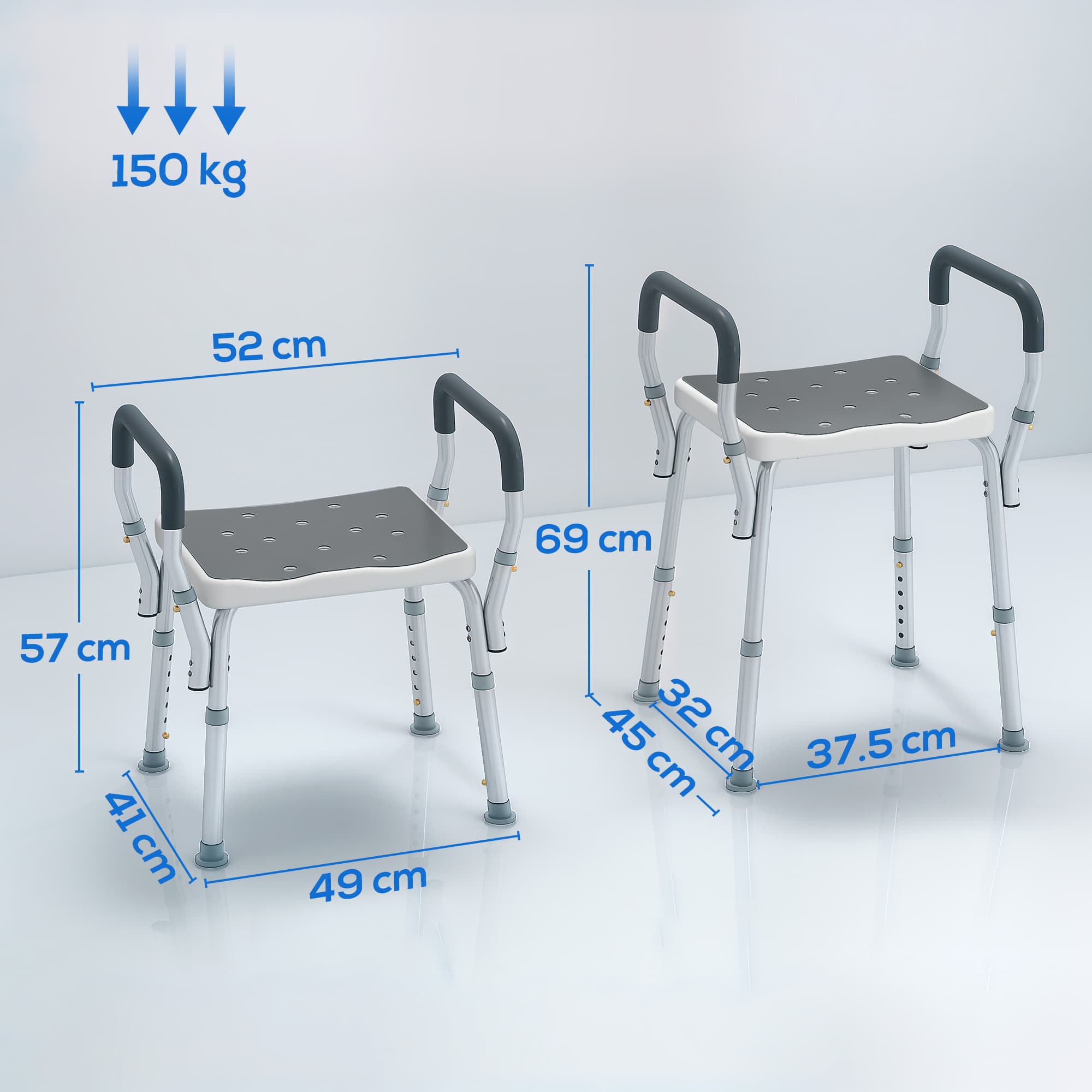 Adjustable Bath Seat with Armrests and Drainage Holes - image 9