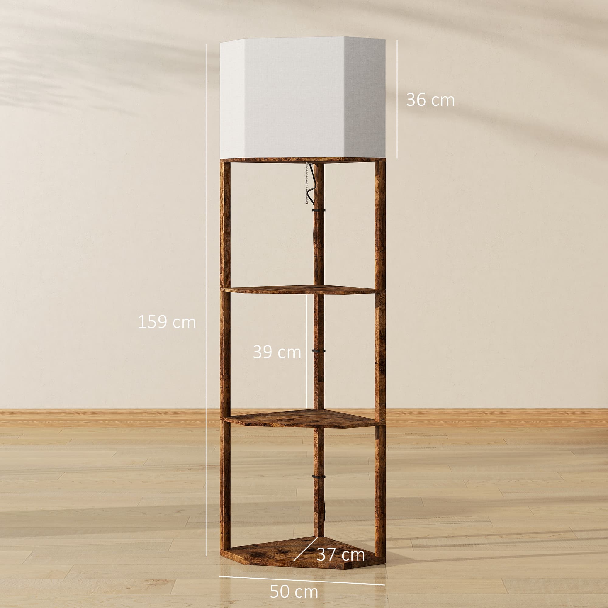 Floor Lamp with Corner Shelves for Living Room - image 1