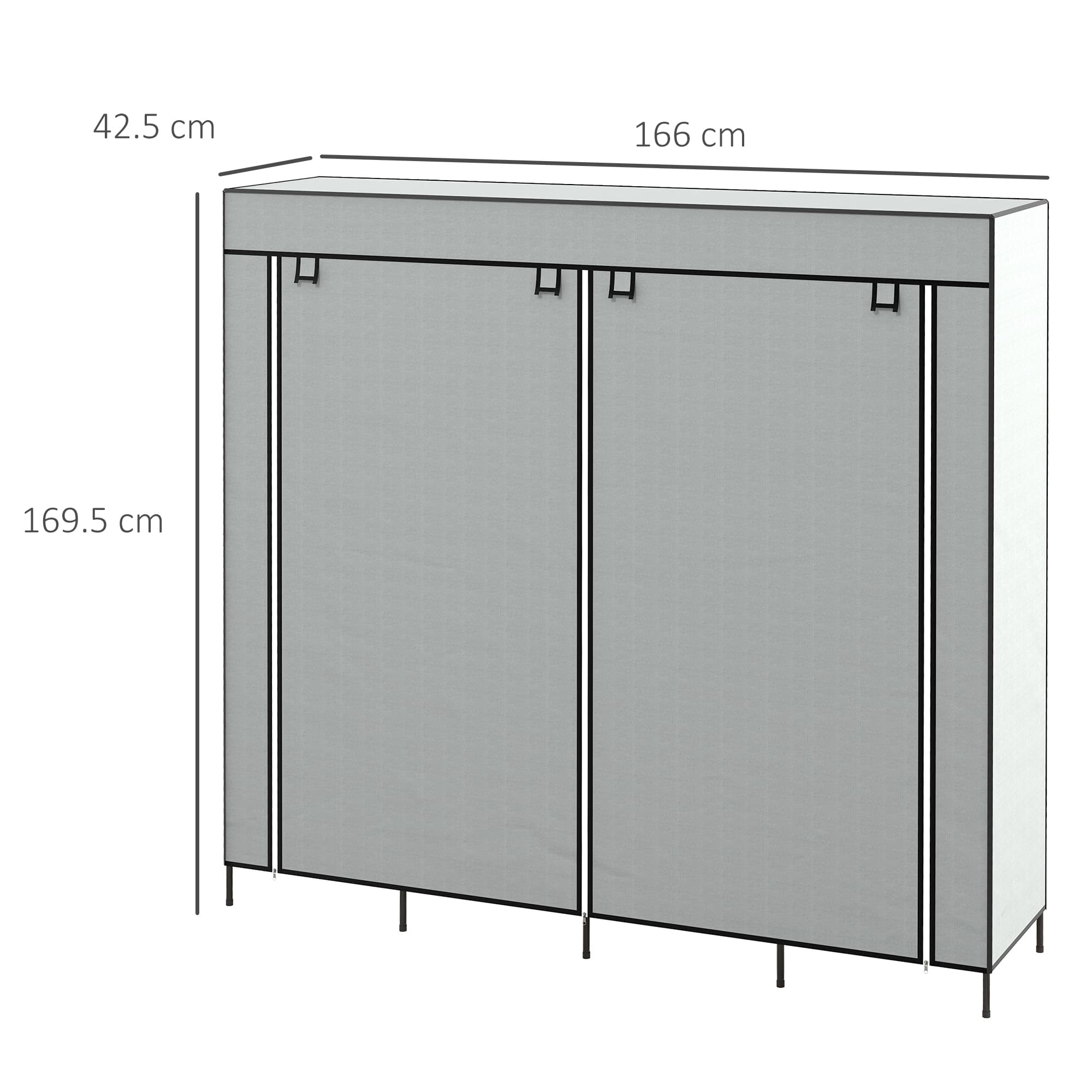 Effortless Storage: Dark Grey Portable Fabric Wardrobe - image 1