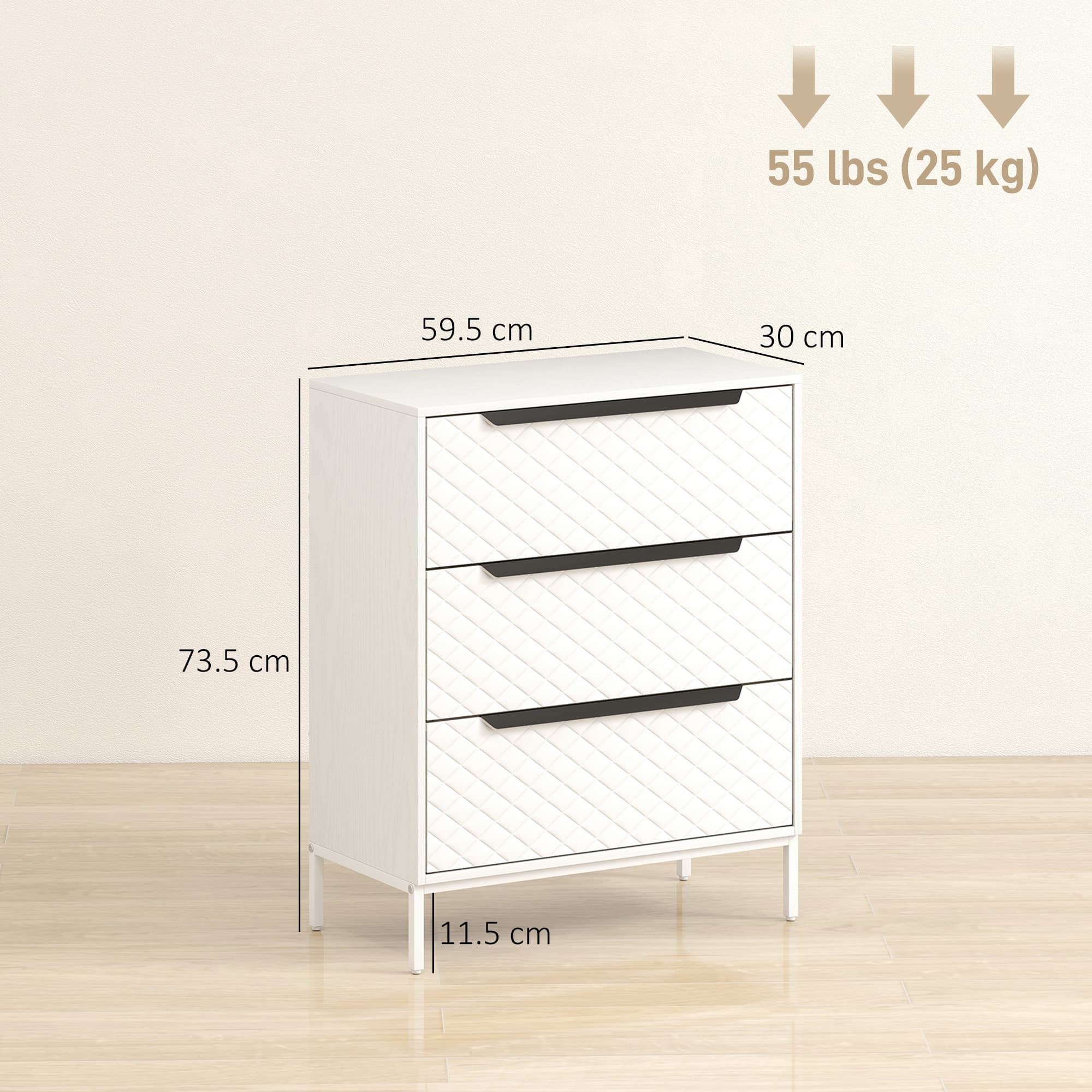 Transform Your Space with this 3-Drawer White Fabric Dresser - image 2