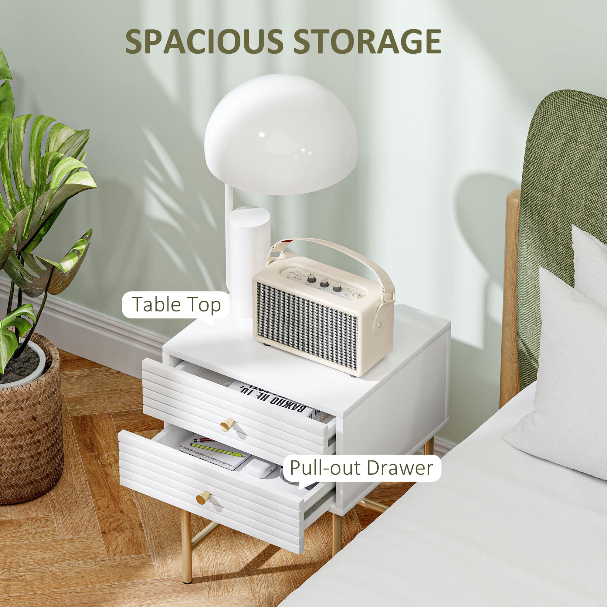 Transform Your Bedroom with Elegant White & Gold Bedside Tables - image 1