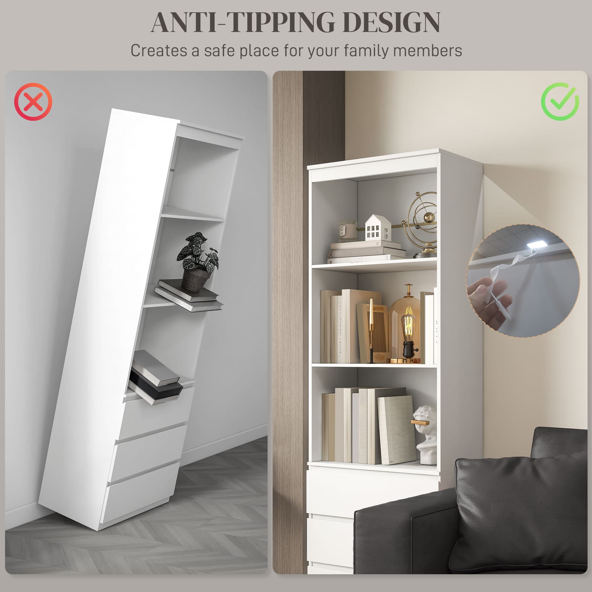 Transform Your Space with this 180cm Tall White Bookcase - image 3