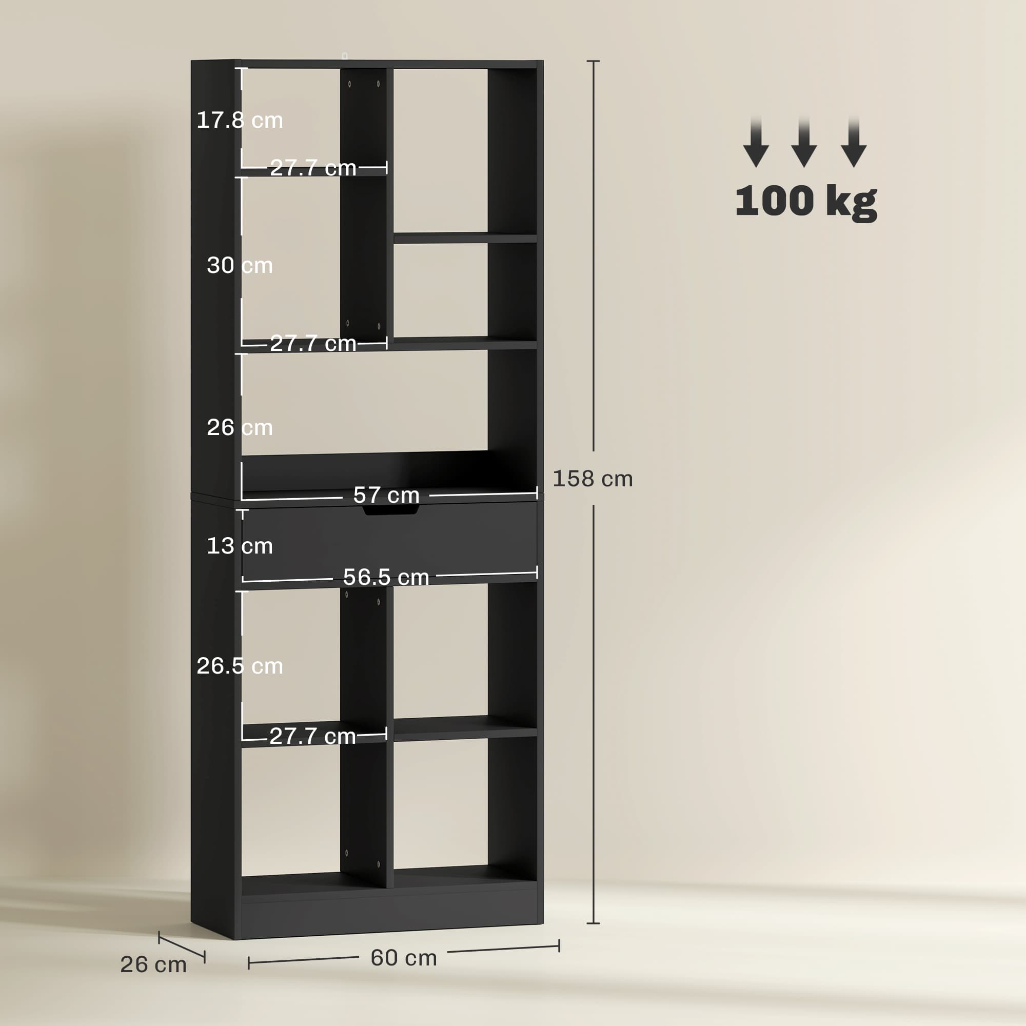 Transform Your Space with this Tall Black Freestanding Bookcase - image 5